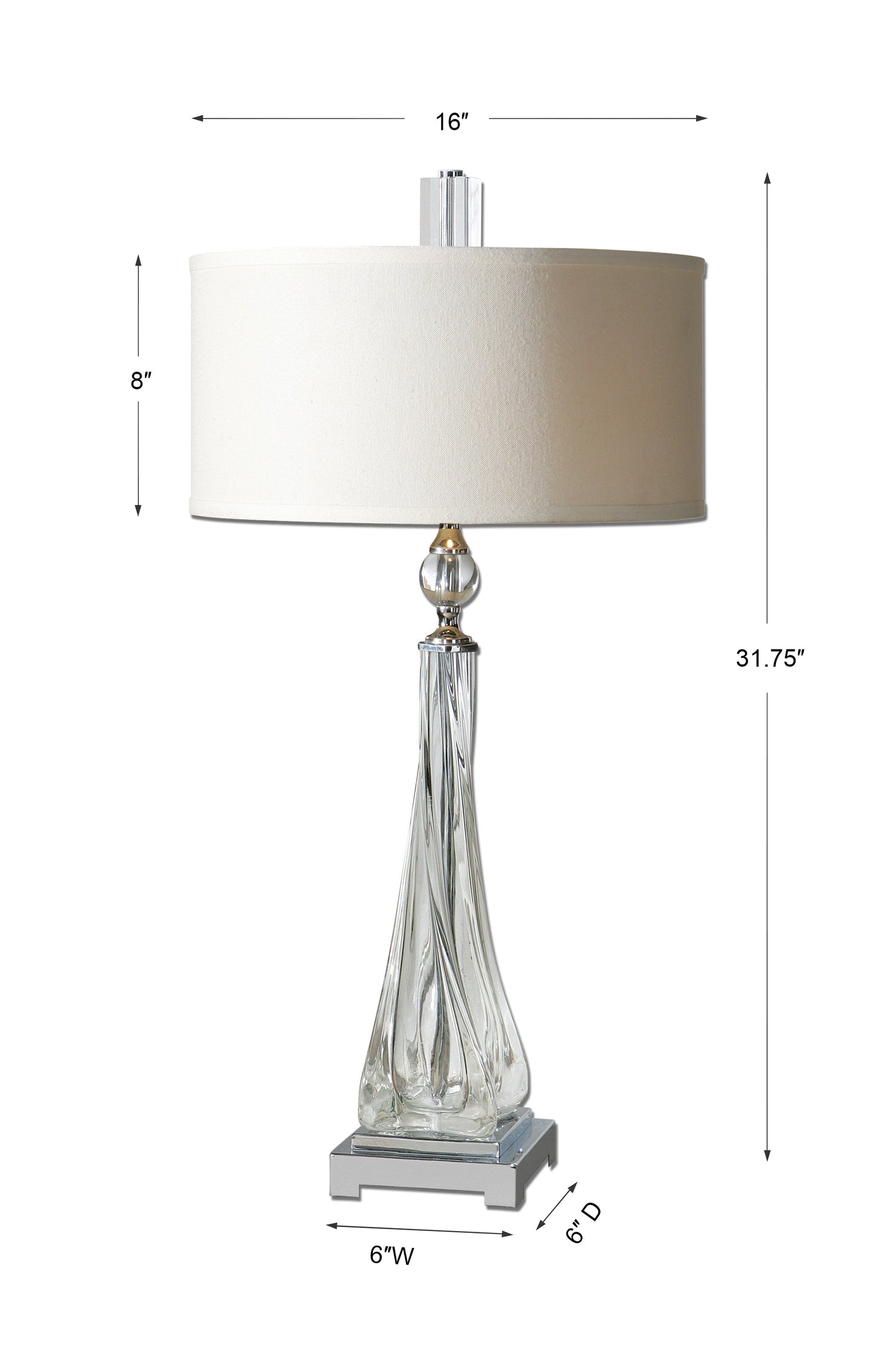 Uttermost Grancona Twisted Glass Table Lamp