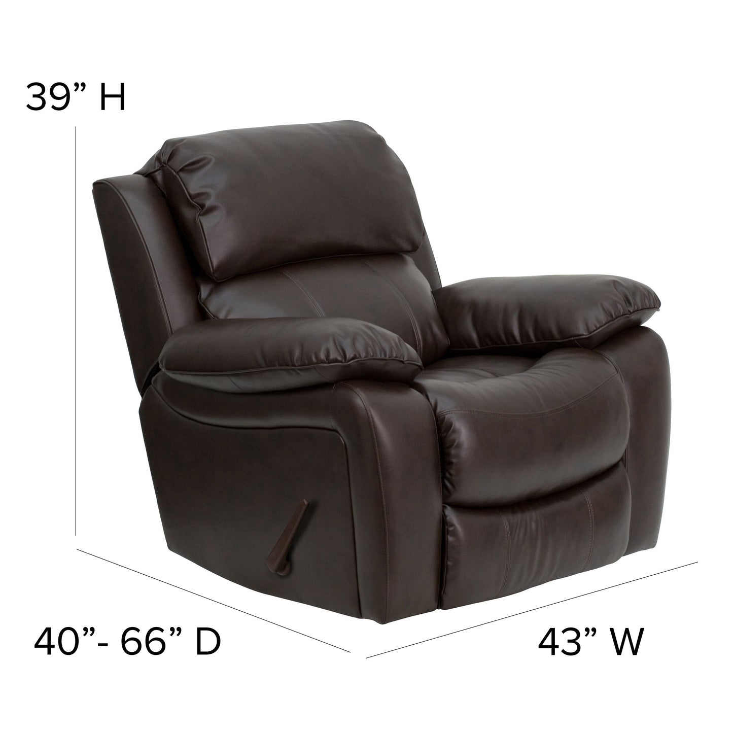 Brown Leather Rocker Recliner MEN-DA3439-91-BRN-GG