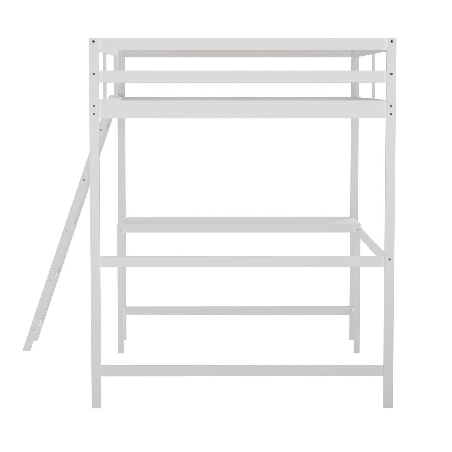 White Full Loft Bed Frame MH-LBD5-WH-F-GG