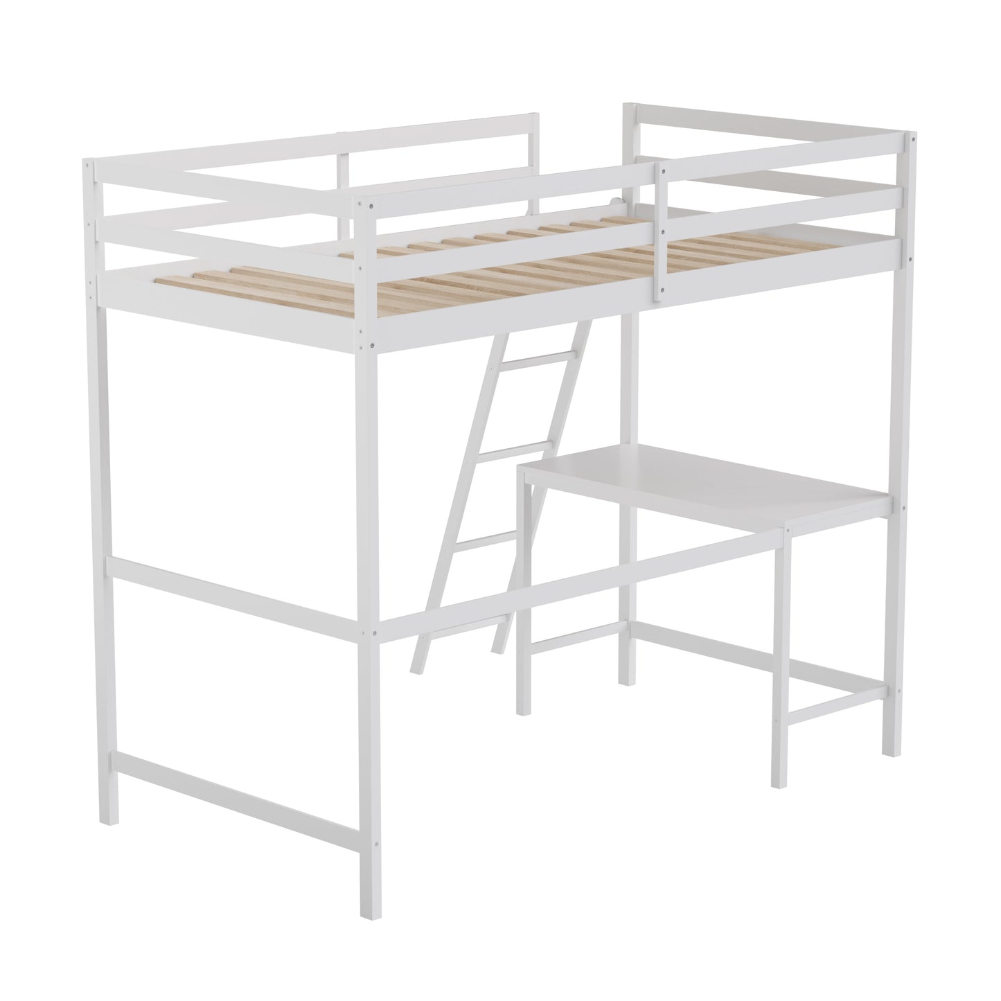 White Twin Loft Bed Frame MH-LBD5-WH-T-GG