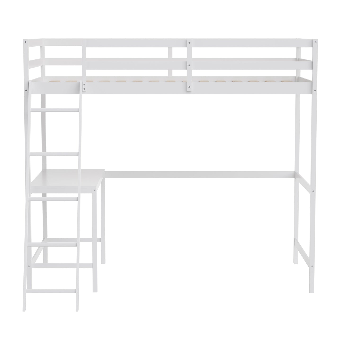 White Twin Loft Bed Frame MH-LBD5-WH-T-GG