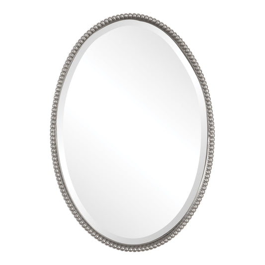 Uttermost Sherise Brushed Nickel Oval Mirror