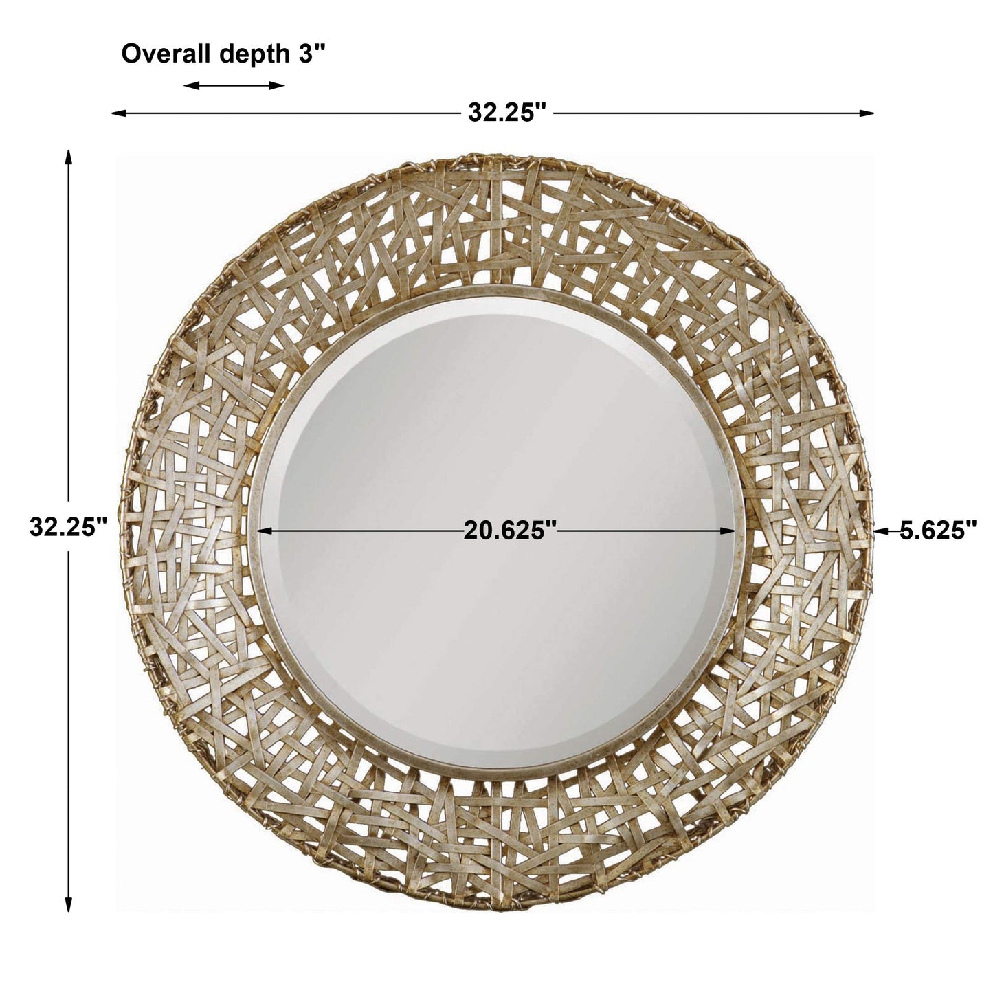 Uttermost Alita Champagne Woven Metal Mirror