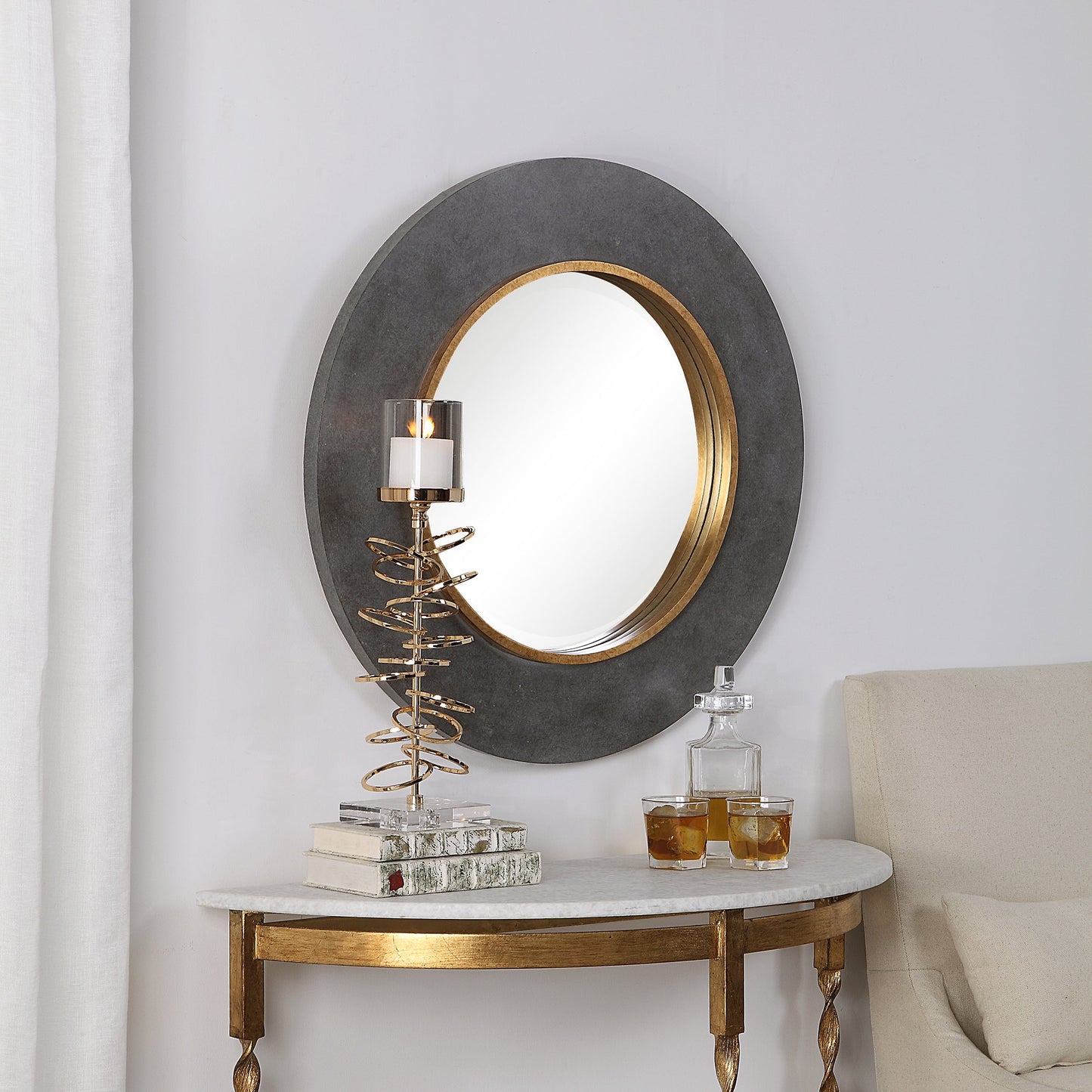 Uttermost Saul Round Mirror