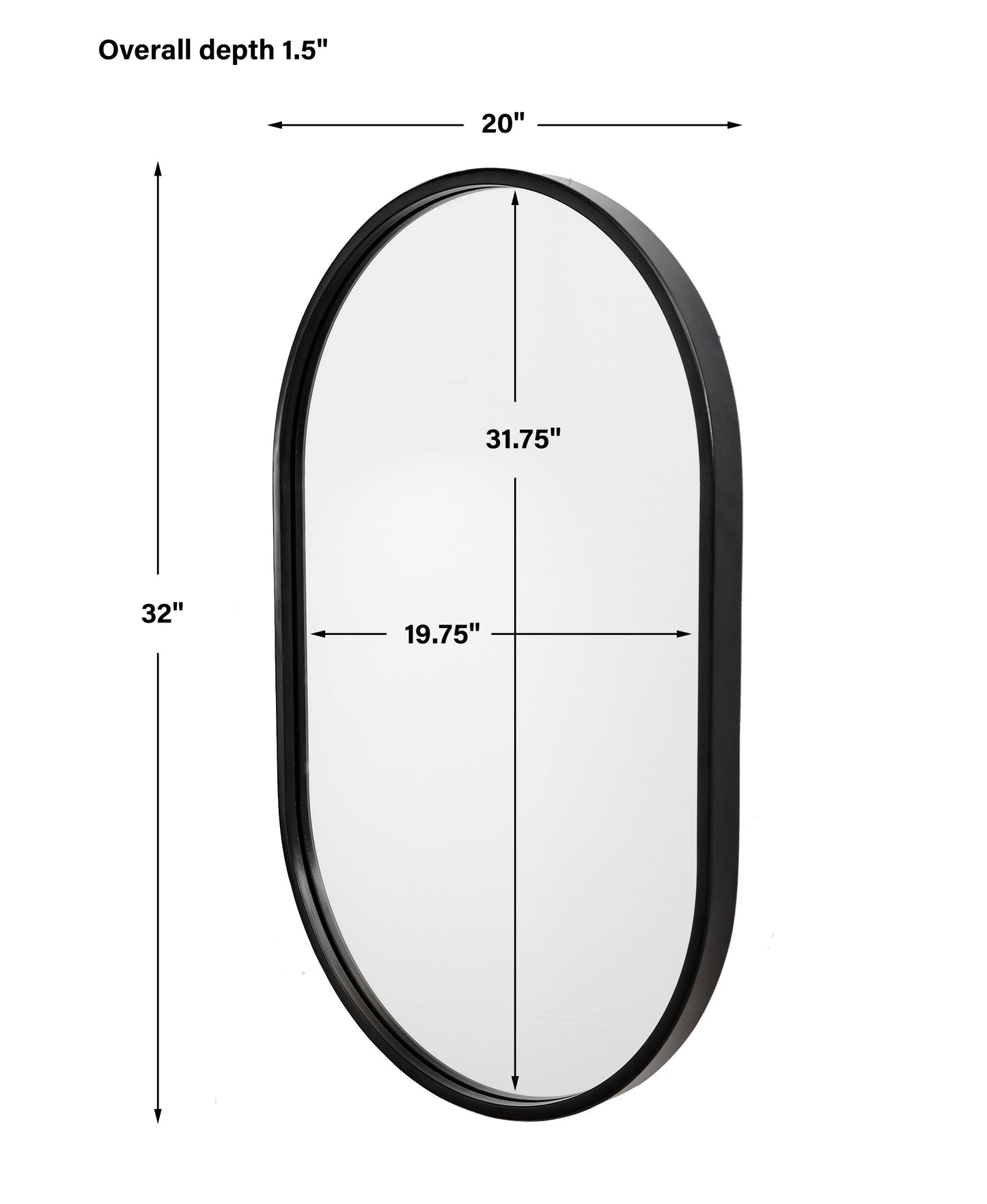 Uttermost Varina Minimalist Black Oval Mirror