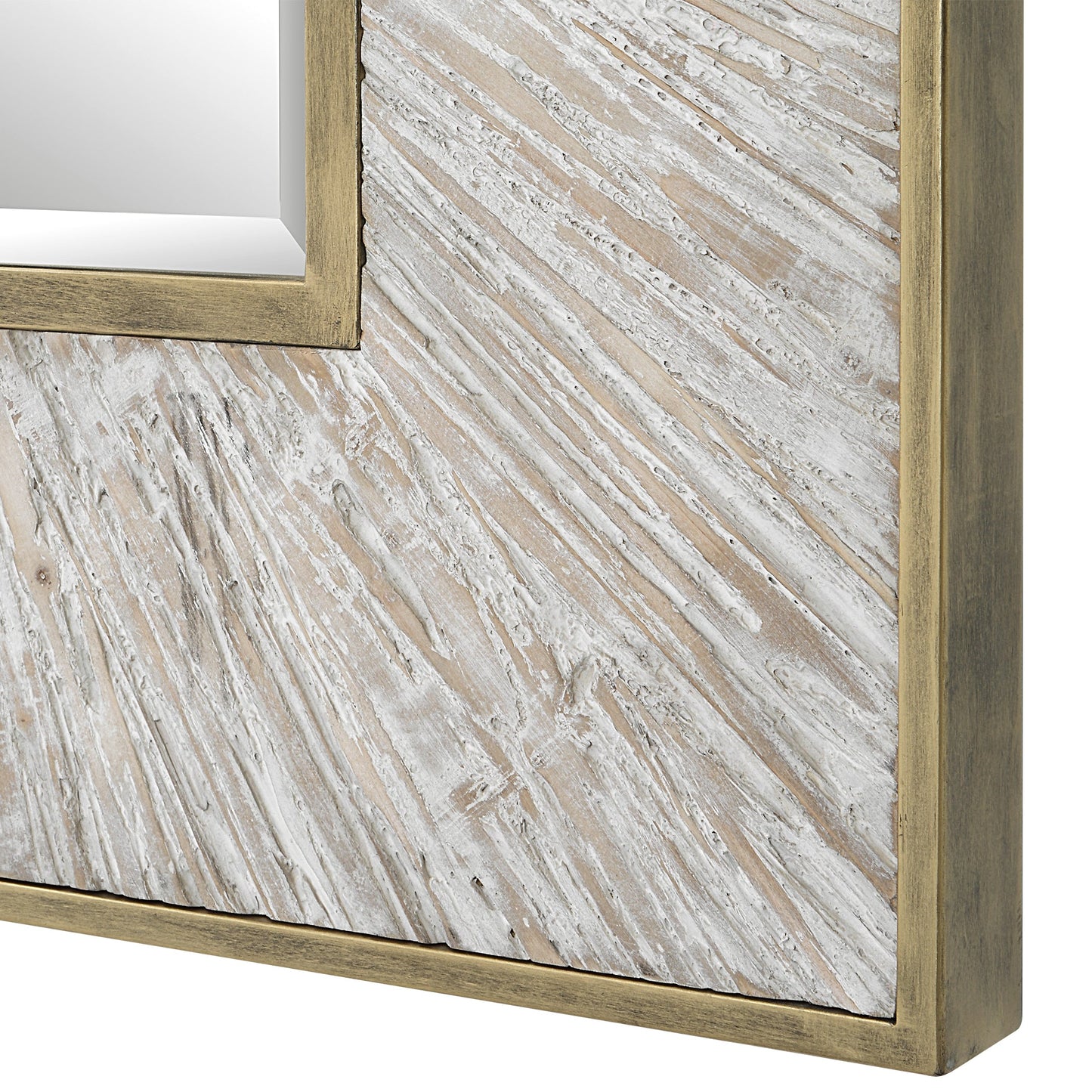 Uttermost Wharton Whitewashed Square Mirror