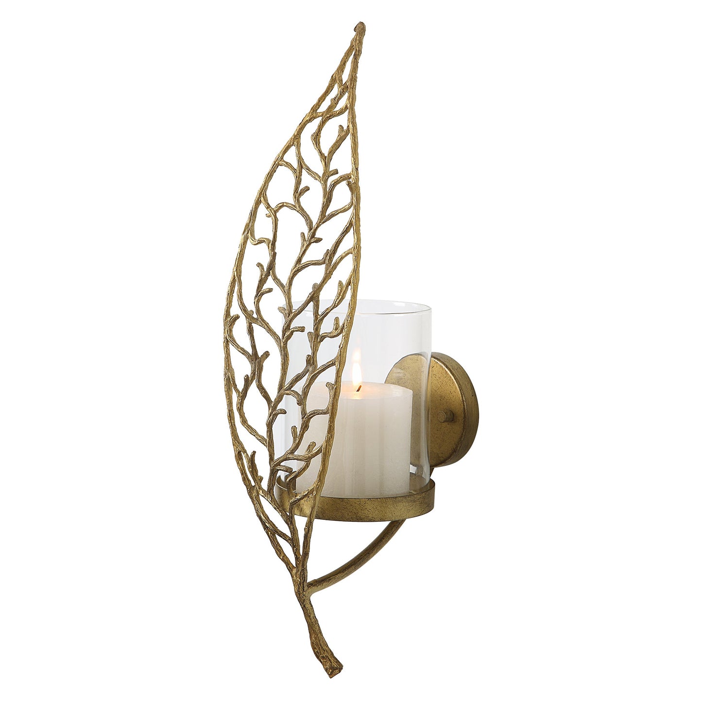 Uttermost Woodland Treasure Gold Candle Sconce