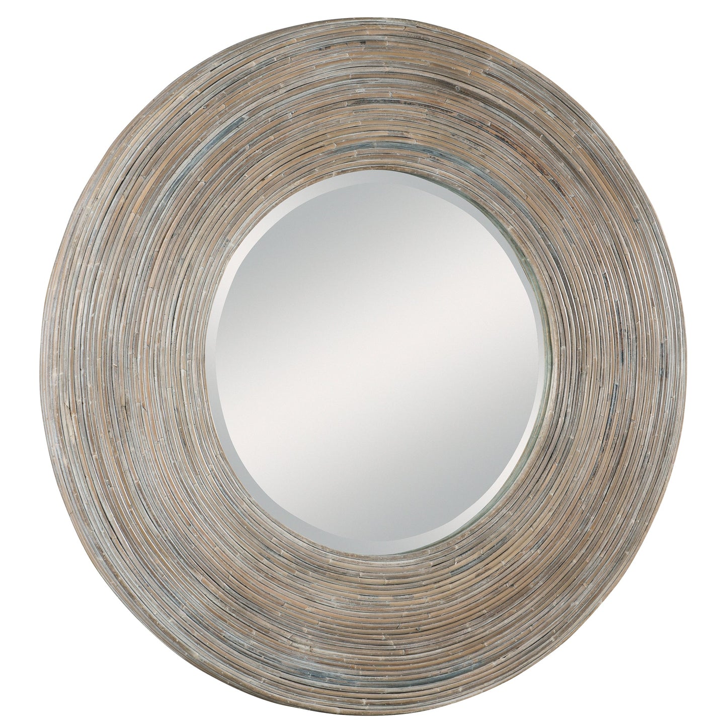 Uttermost Vortex White Washed Round Mirror