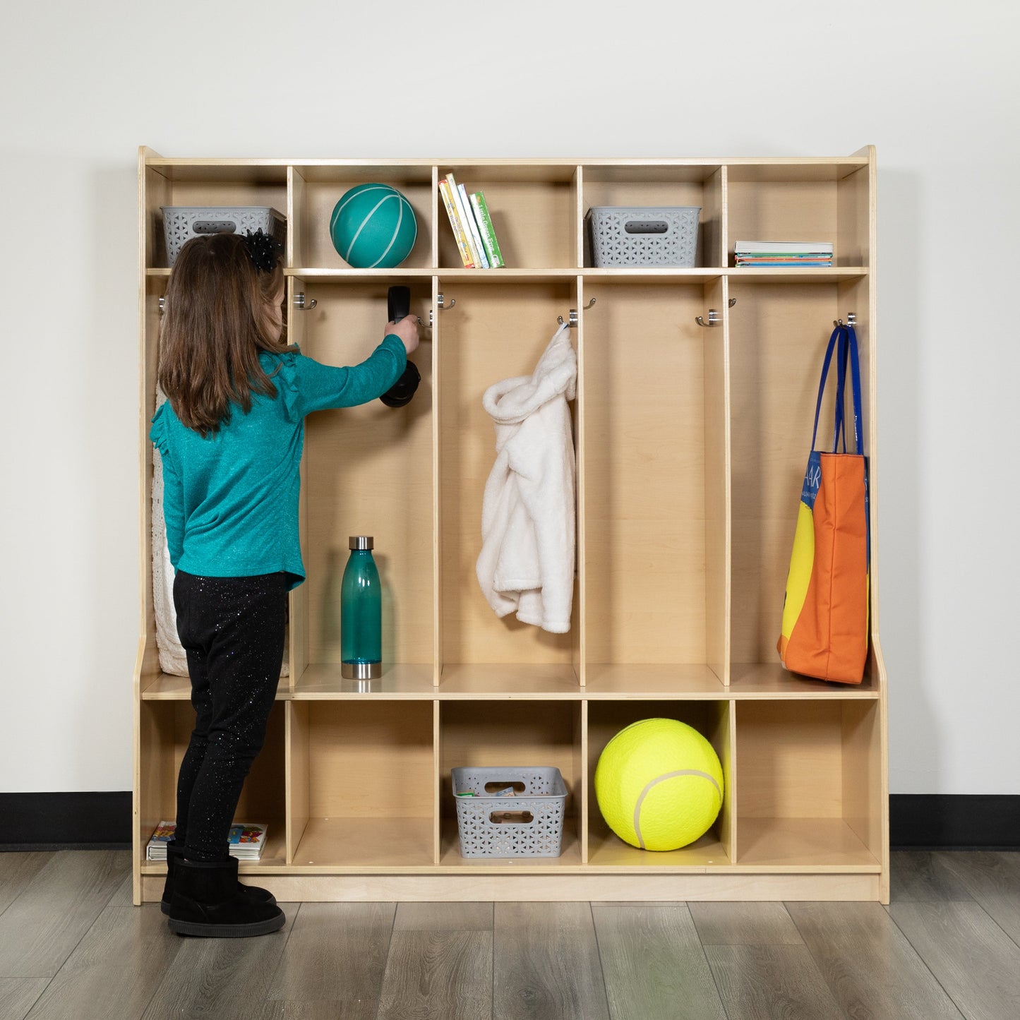 Wooden Coat Locker with Bench MK-LCKR001-GG