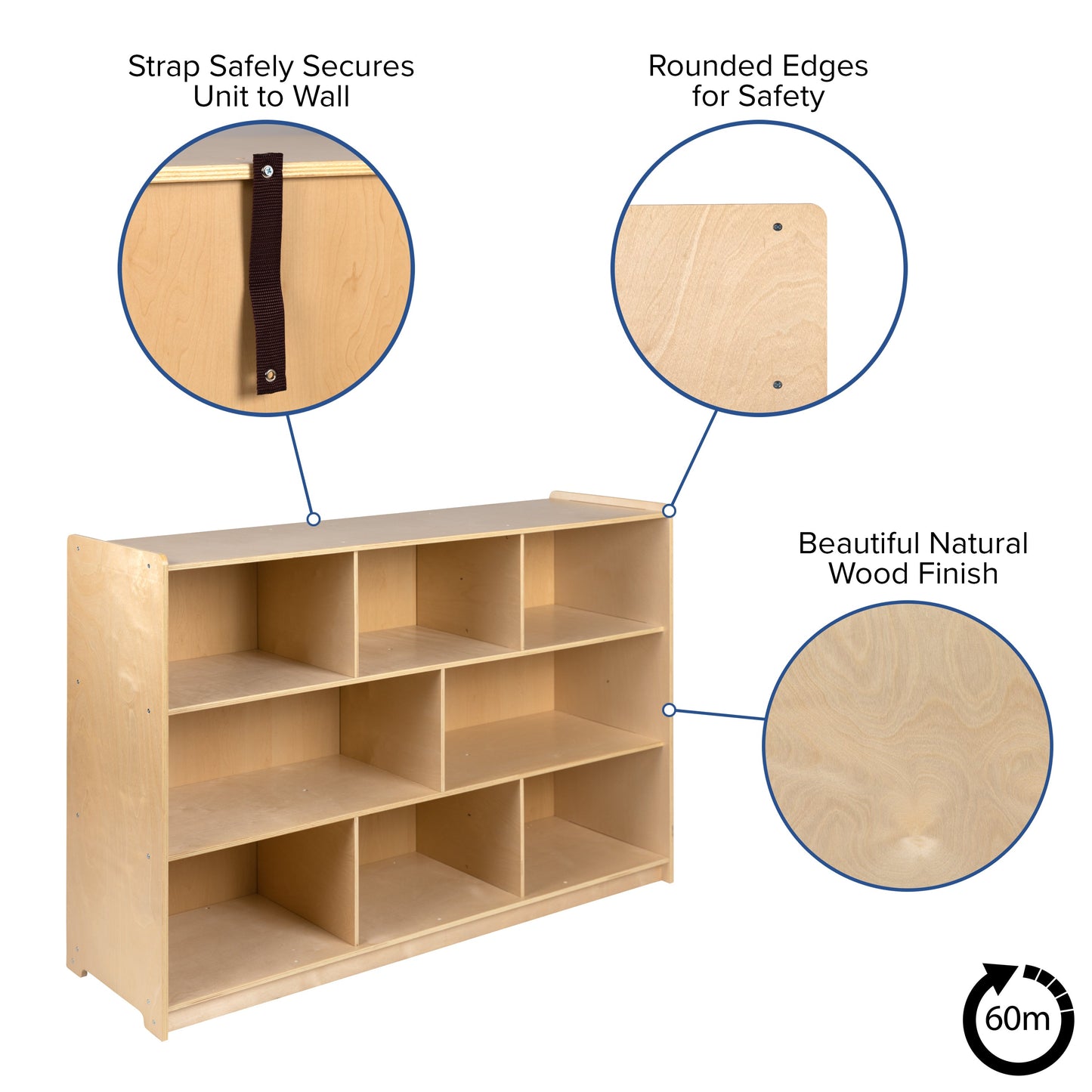 Wood Classroom Storage Cabinet MK-STRG002-GG