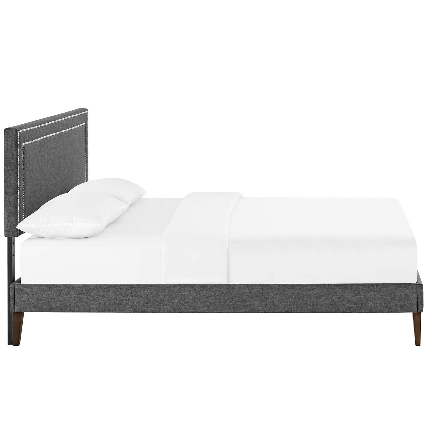 Virginia Full Fabric Platform Bed with Squared Tapered Legs Gray MOD-5921-GRY