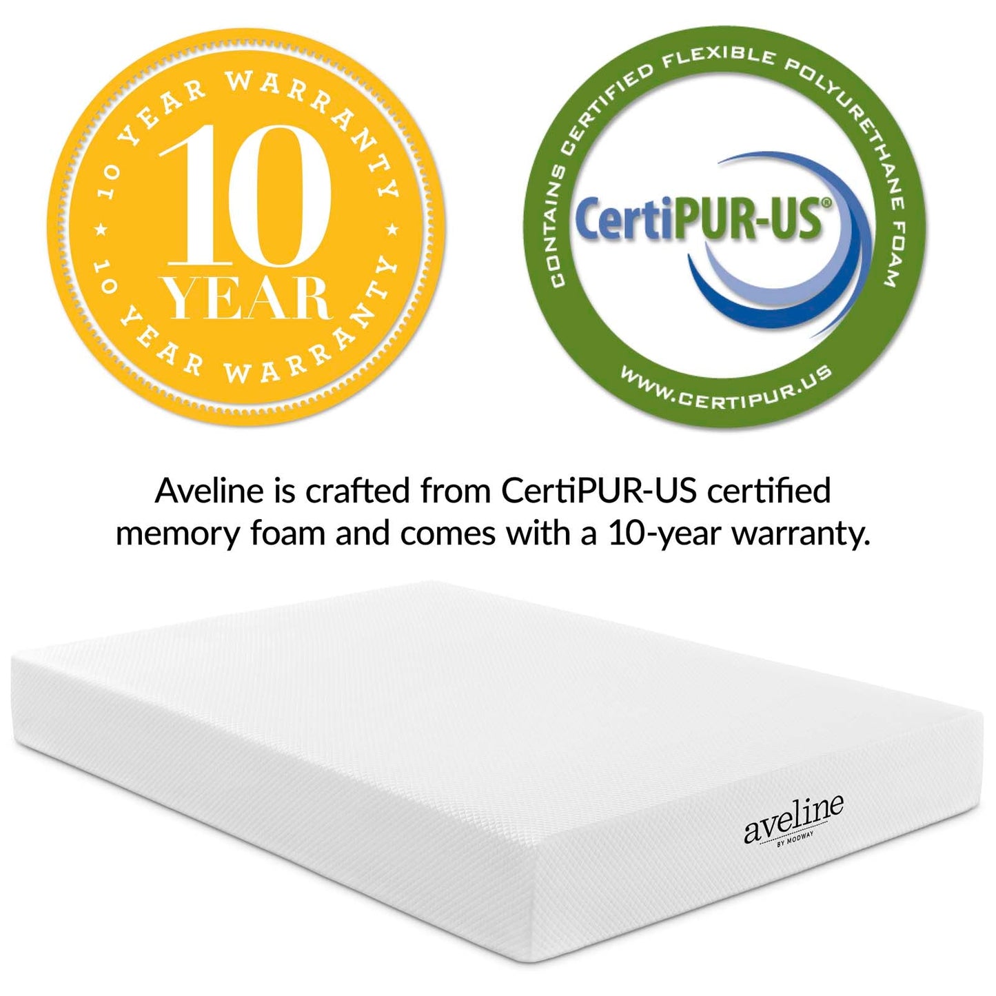 Aveline 10" California King Mattress  MOD-6079-WHI