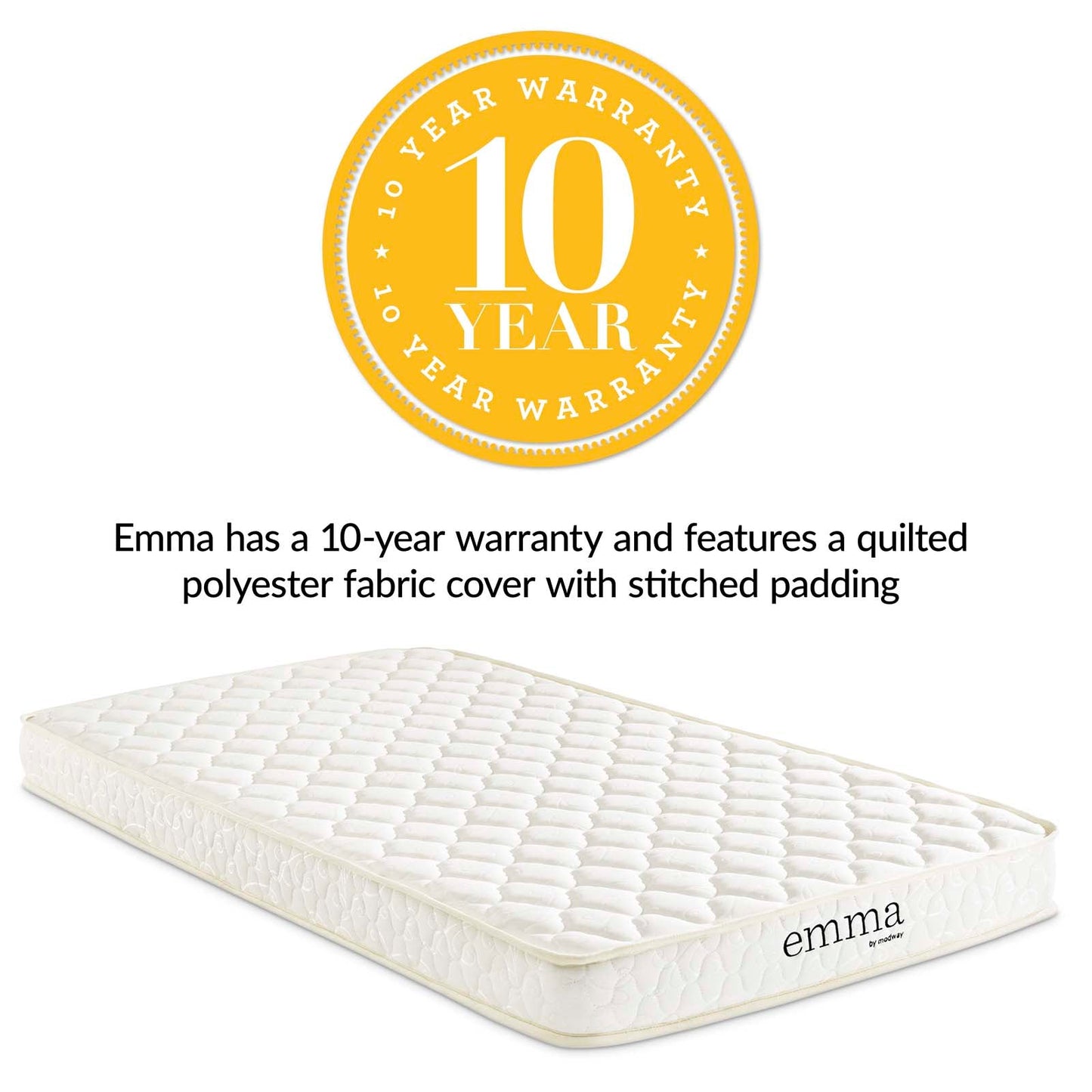 Mila 6" Twin Mattress Foam Set of 2  MOD-6099-WHI