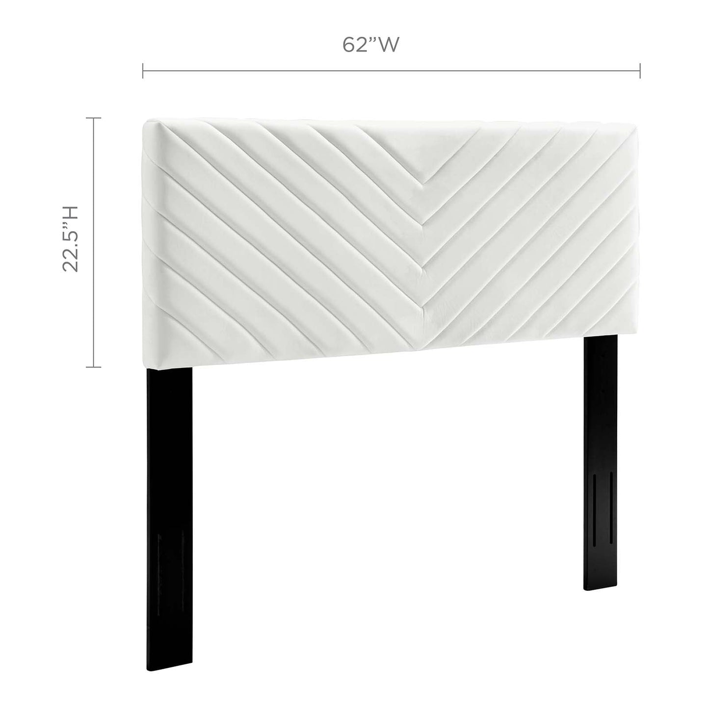 Alyson Angular Channel Tufted Performance Velvet Full / Queen Headboard White MOD-6144-WHI