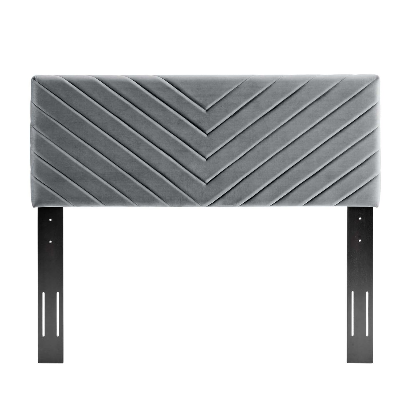 Alyson Angular Channel Tufted Performance Velvet King / California King Headboard Charcoal MOD-6145-CHA