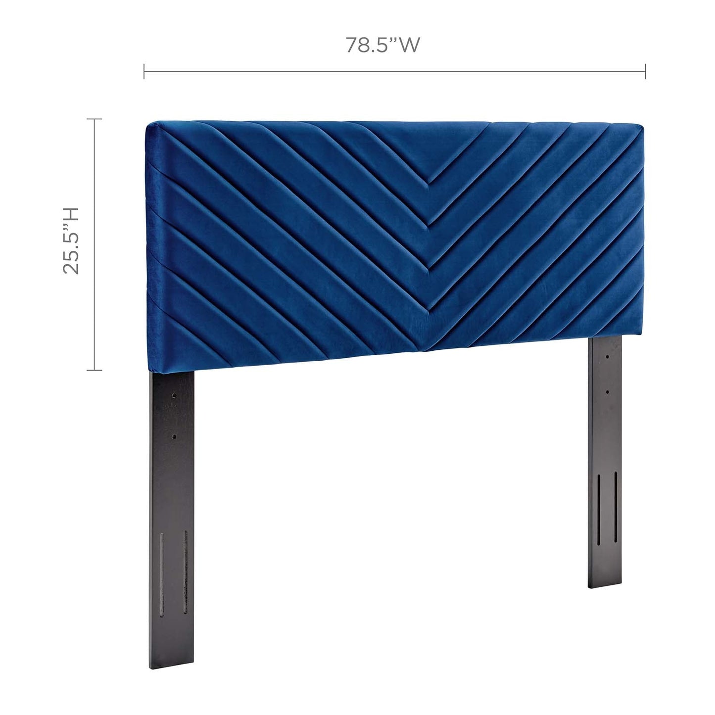 Alyson Angular Channel Tufted Performance Velvet King / California King Headboard Navy MOD-6145-NAV