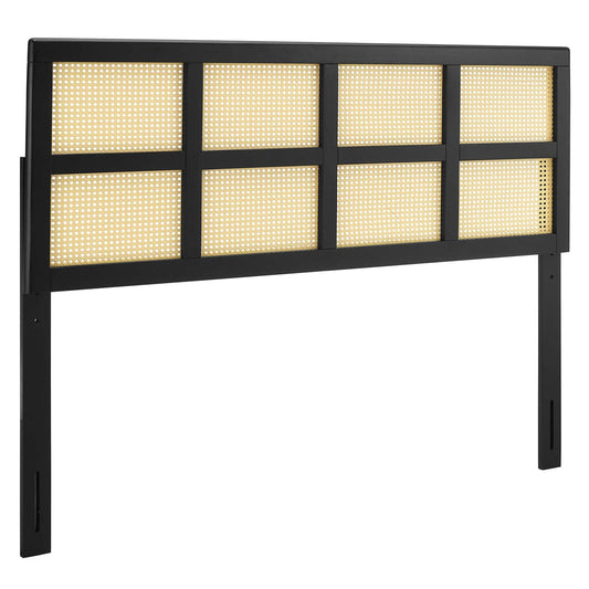 Luana Cane Queen Headboard Black MOD-6198-BLK