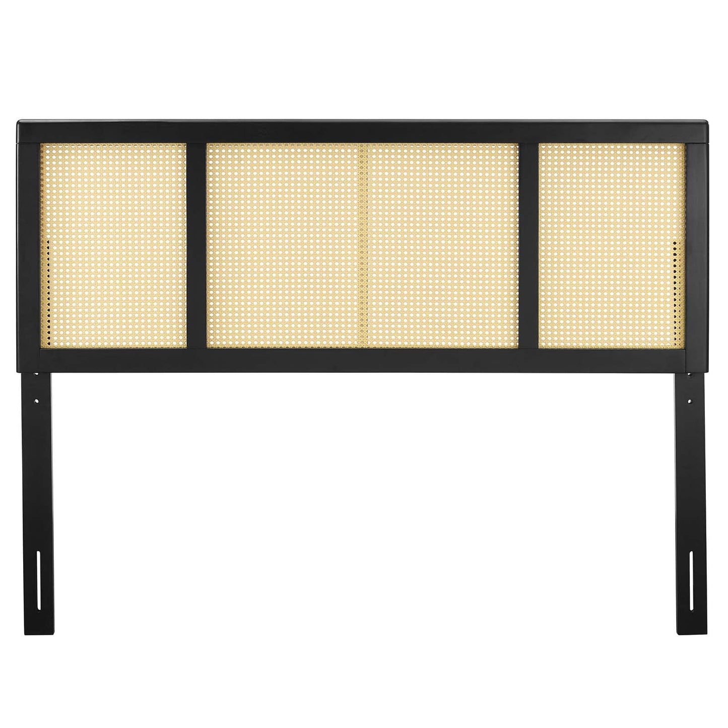 Delmare Cane Queen Headboard Black MOD-6201-BLK