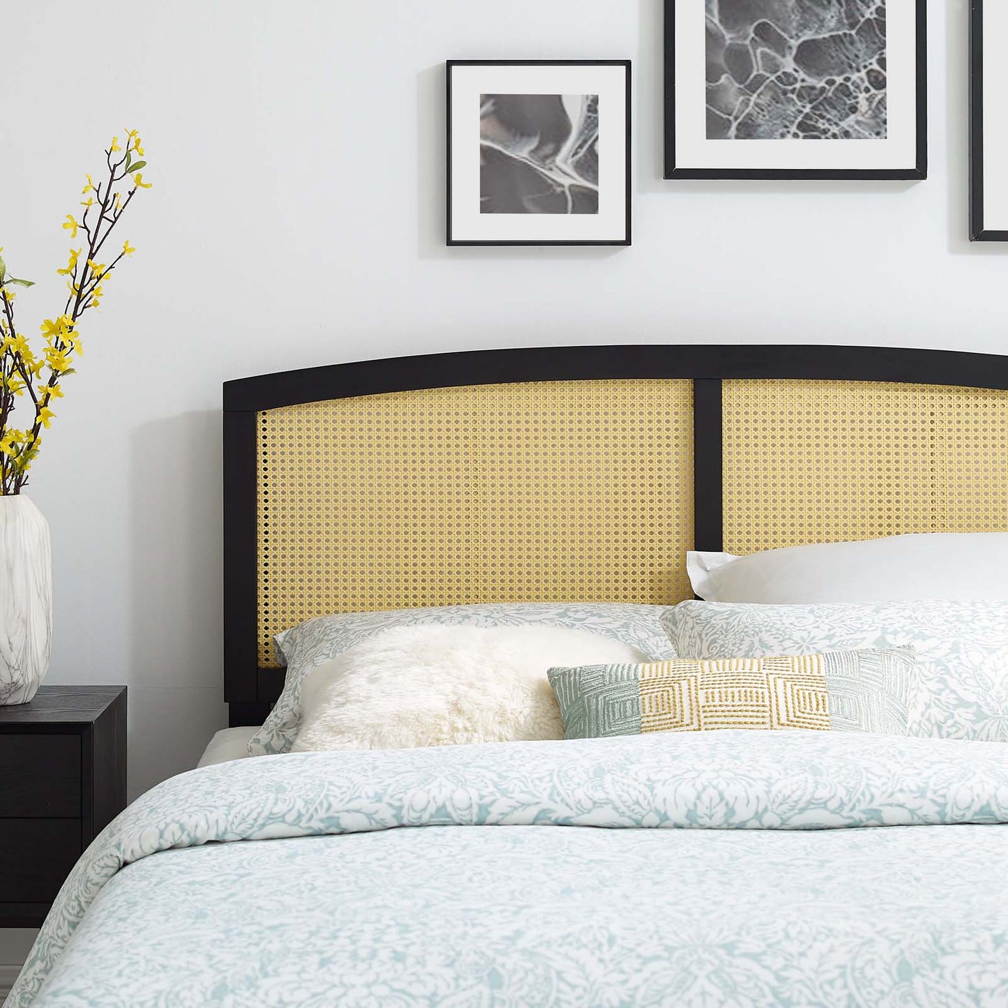 Halcyon Cane King Headboard Black MOD-6205-BLK