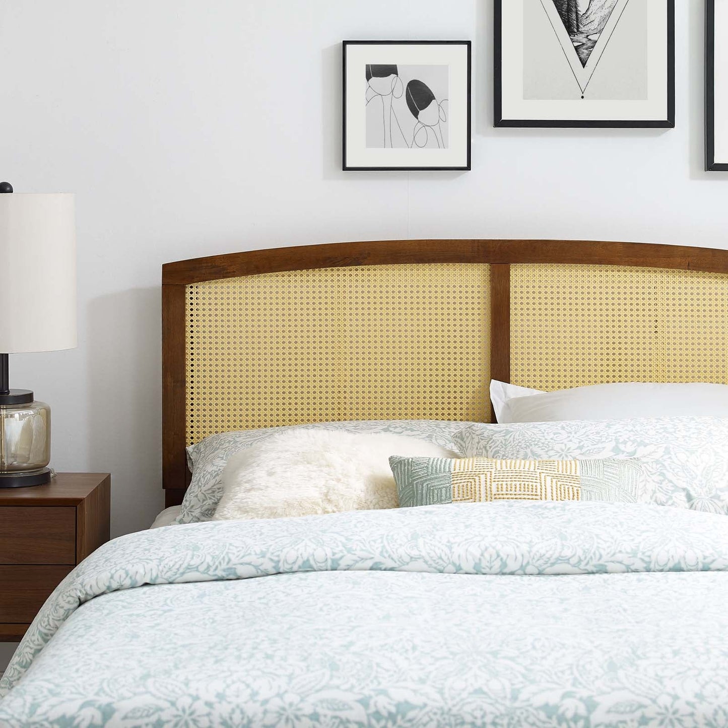 Halcyon Cane King Headboard Walnut MOD-6205-WAL