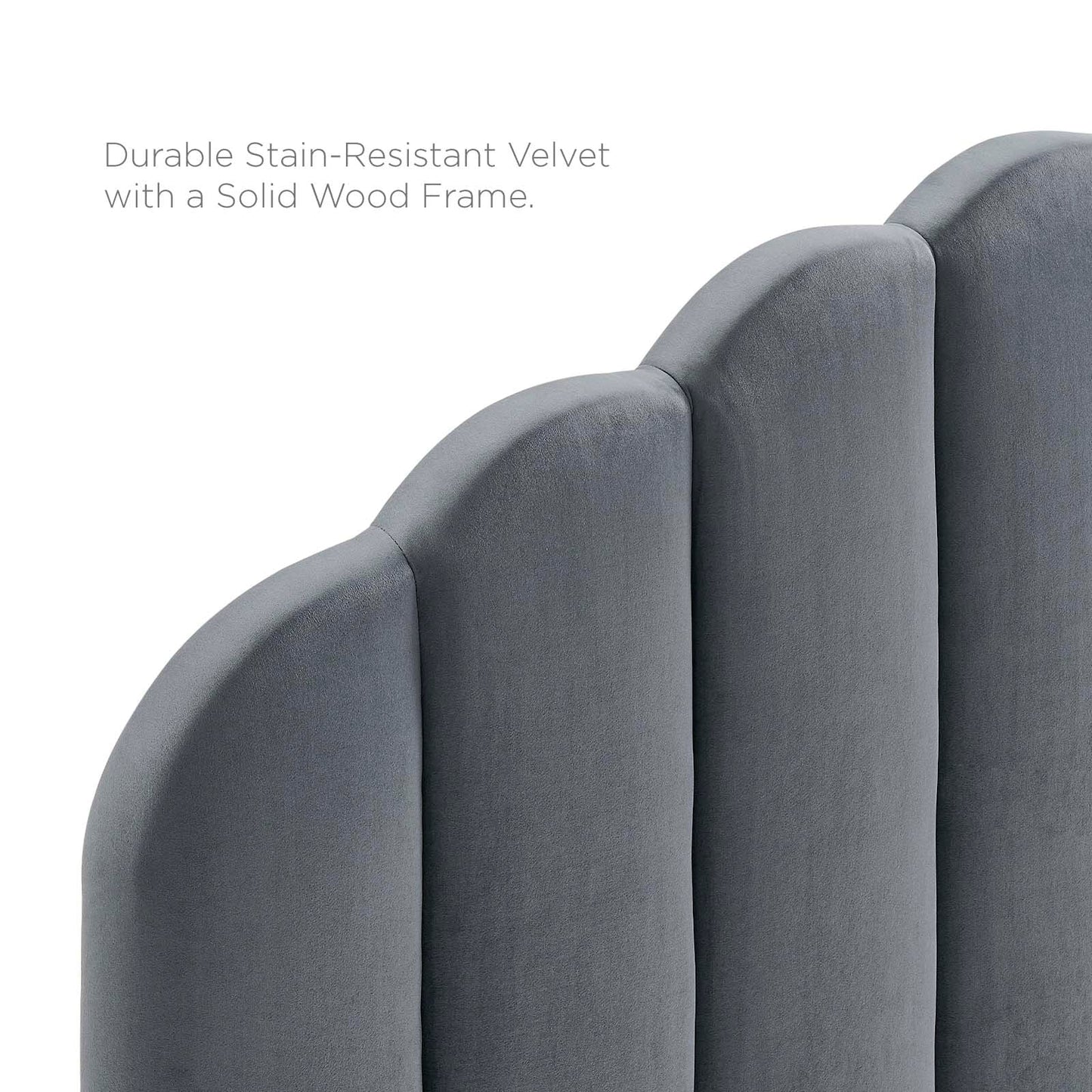 Veronique Twin Performance Velvet Headboard Charcoal MOD-6206-CHA