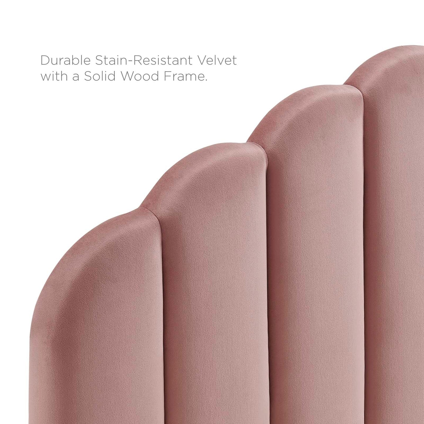 Veronique Twin Performance Velvet Headboard Dusty Rose MOD-6206-DUS