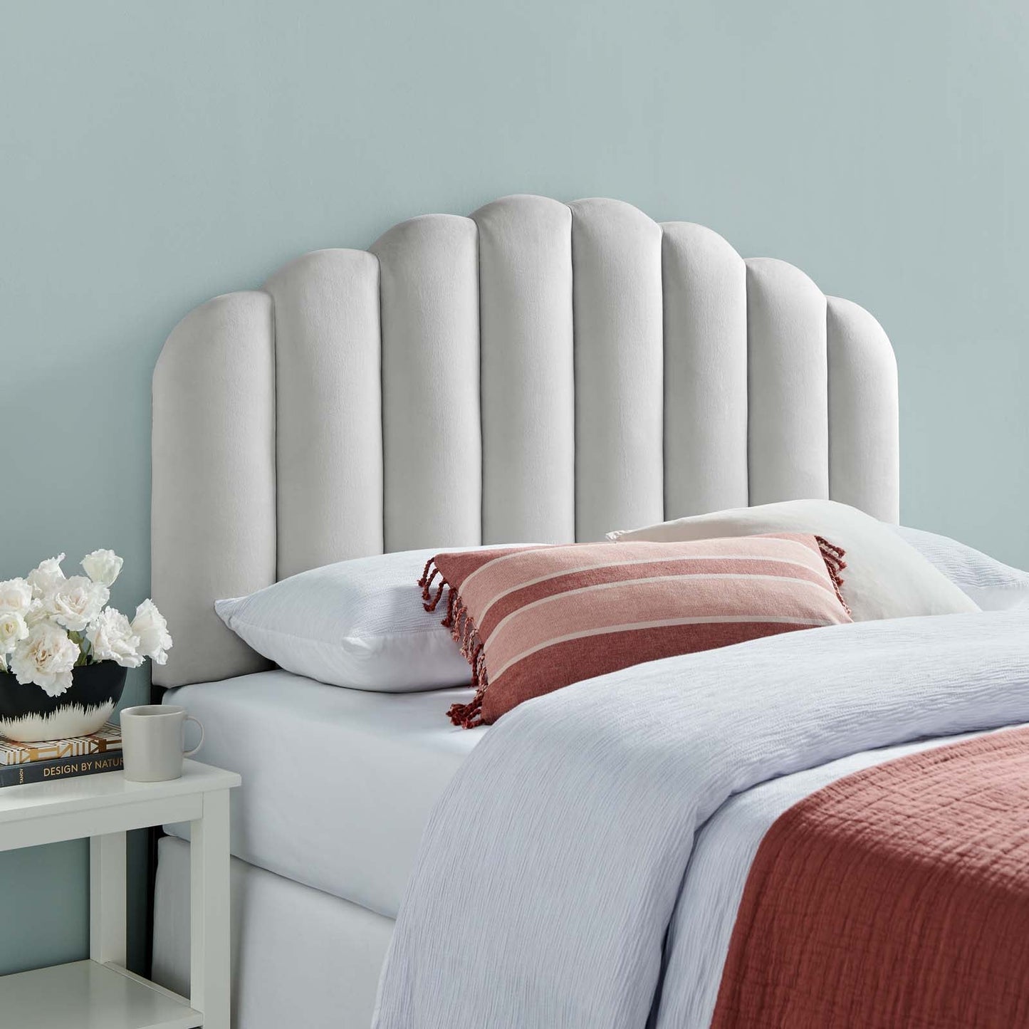 Veronique Full/Queen Performance Velvet Headboard Light Gray MOD-6207-LGR