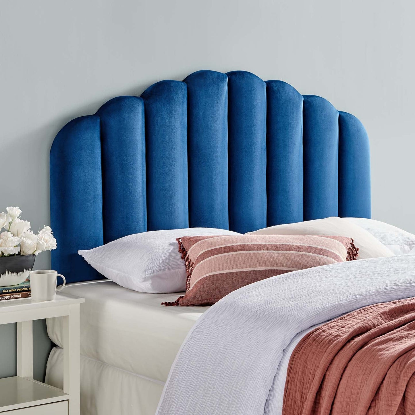 Veronique Full/Queen Performance Velvet Headboard Navy MOD-6207-NAV