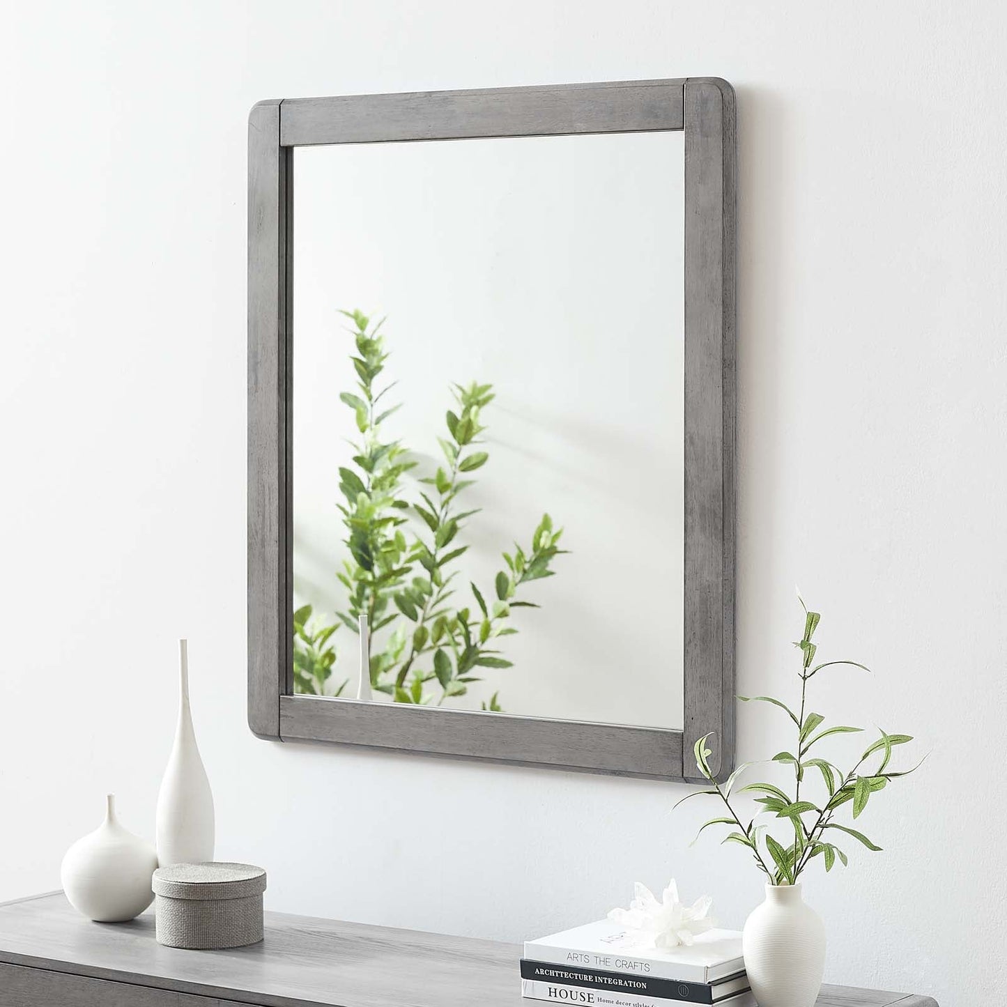 Georgia Wood Mirror Gray MOD-6243-GRY