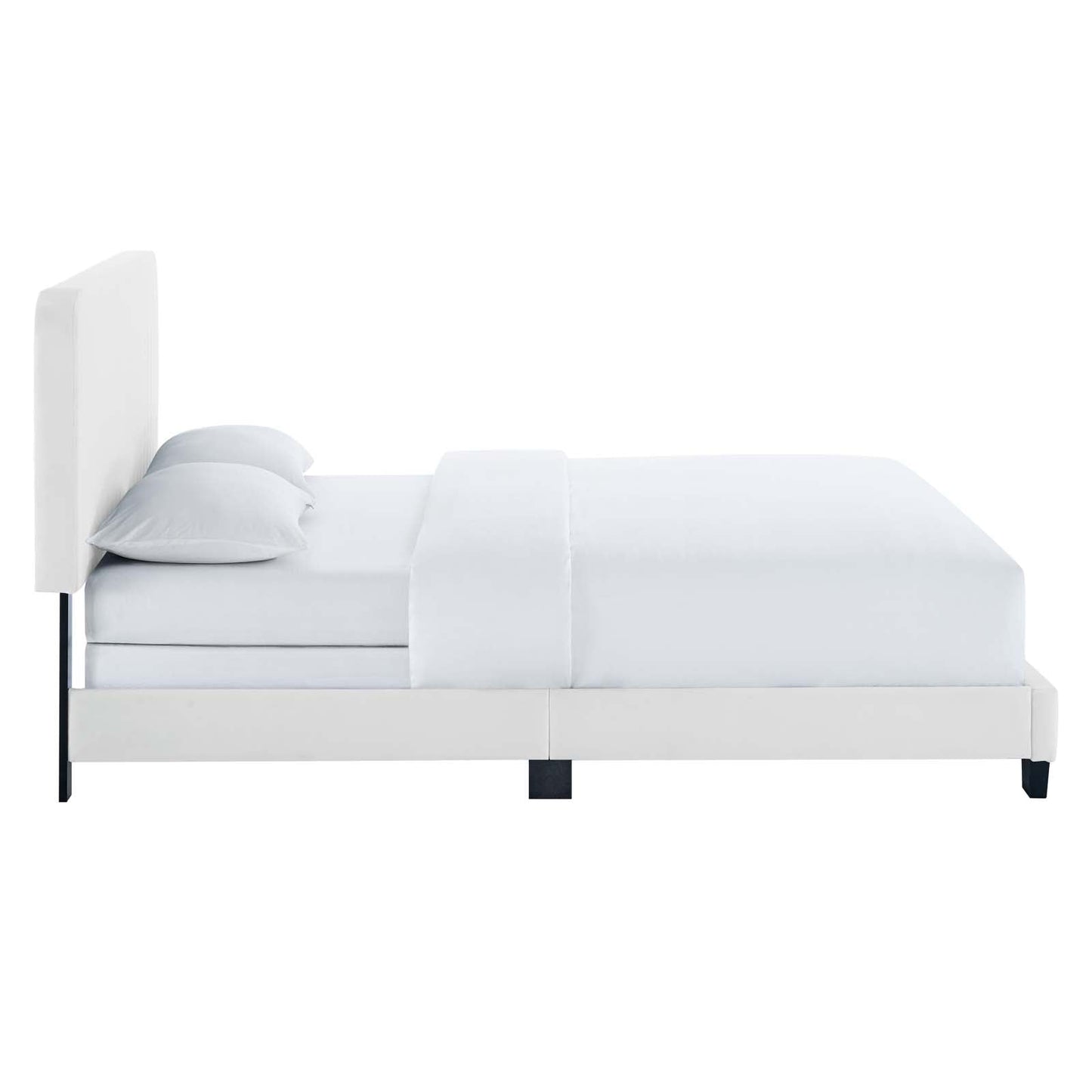 Celine Channel Tufted Performance Velvet Queen Bed White MOD-6330-WHI