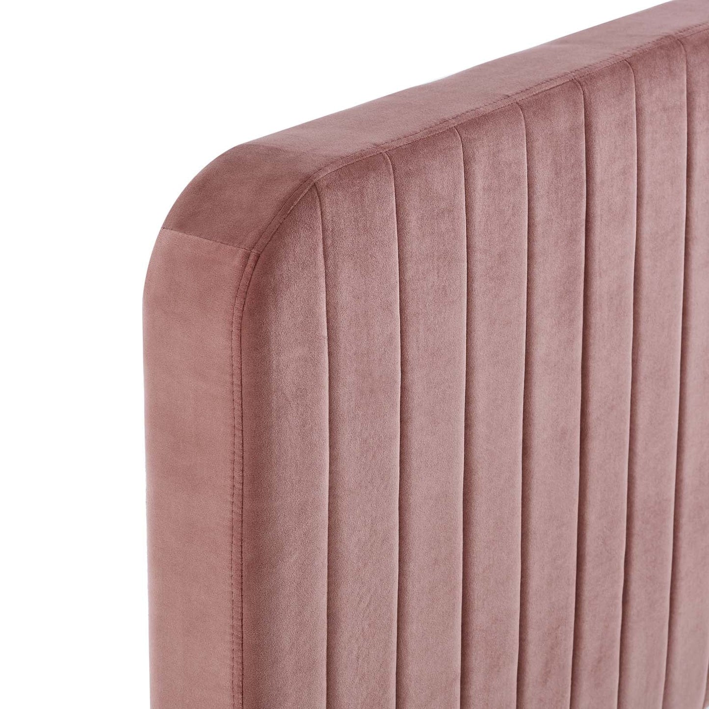 Celine Channel Tufted Performance Velvet Full Bed Dusty Rose MOD-6331-DUS