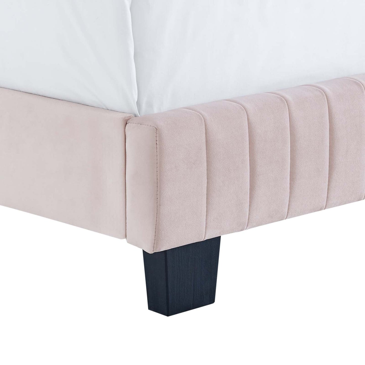 Celine Channel Tufted Performance Velvet Twin Bed Pink MOD-6332-PNK