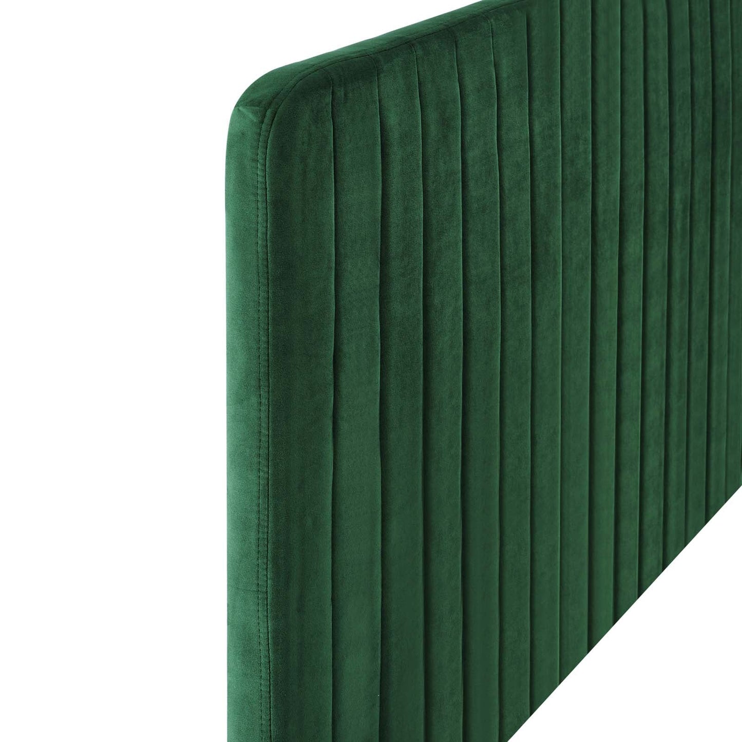 Milenna Channel Tufted Performance Velvet Twin Headboard Emerald MOD-6337-EME