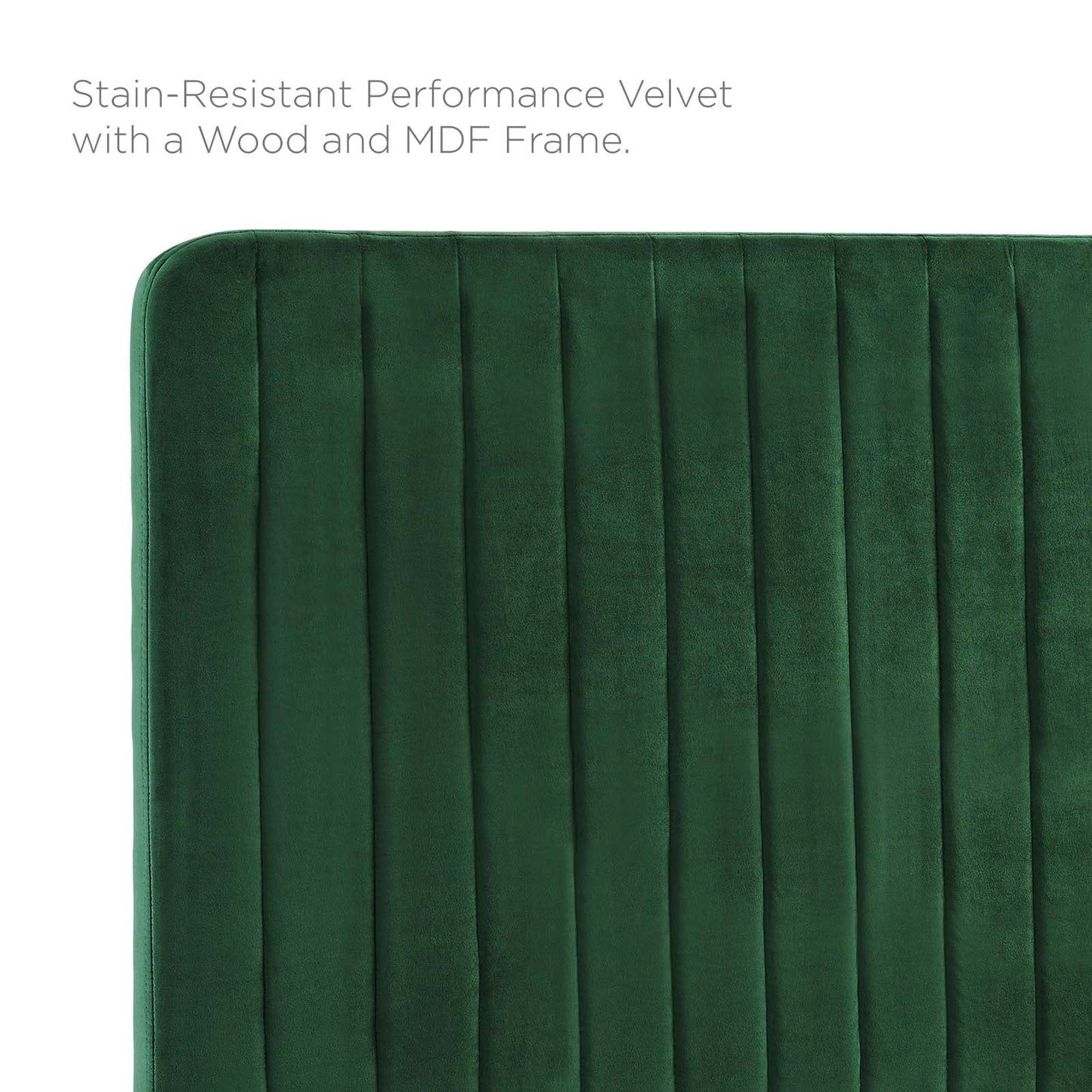 Milenna Channel Tufted Performance Velvet Twin Headboard Emerald MOD-6337-EME