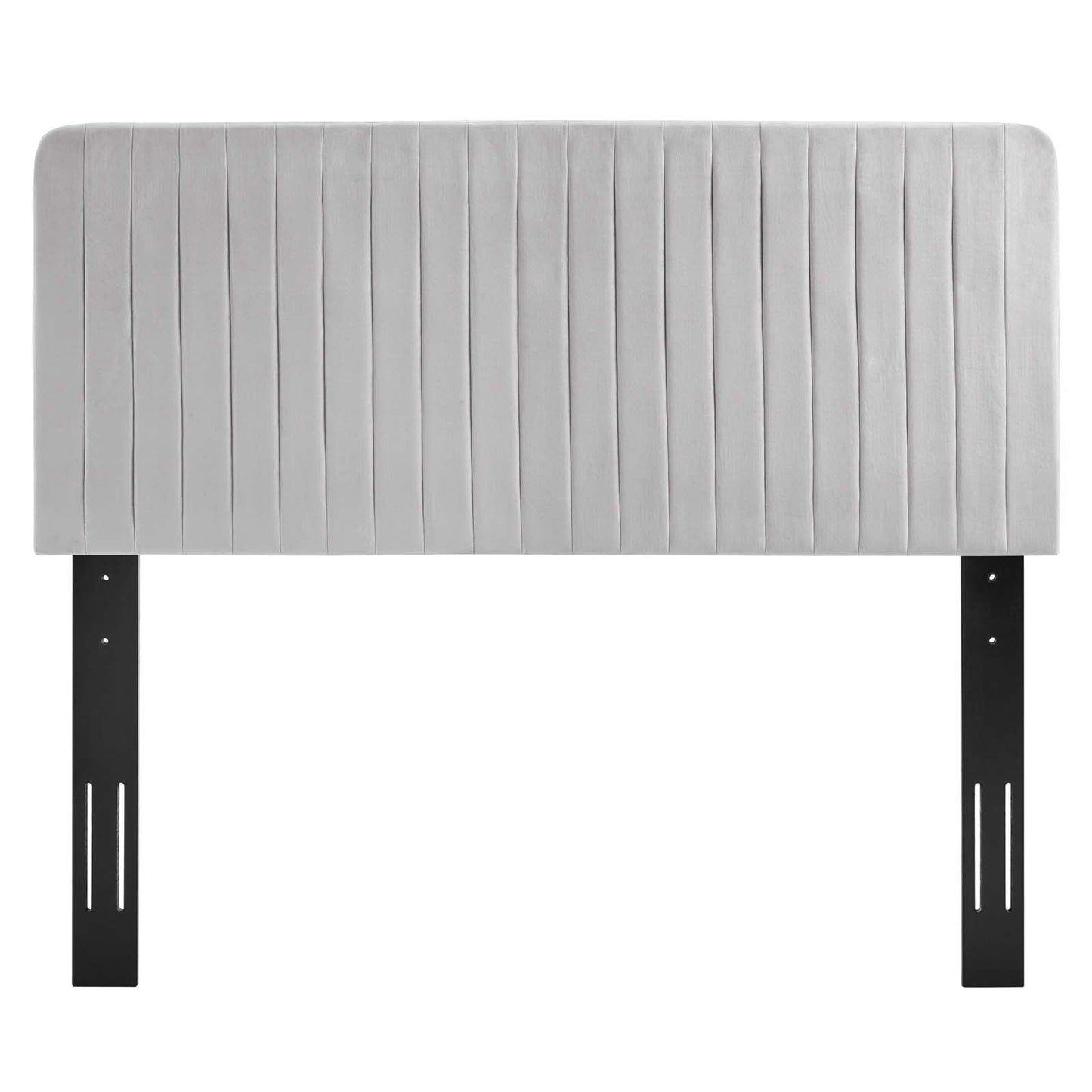 Milenna Channel Tufted Performance Velvet Full/Queen Headboard Light Gray MOD-6339-LGR