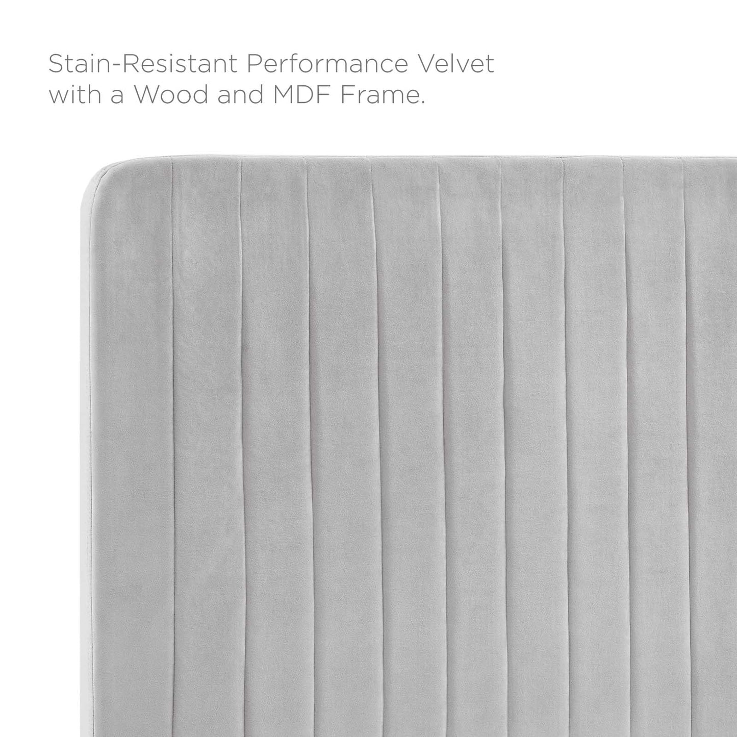 Milenna Channel Tufted Performance Velvet Full/Queen Headboard Light Gray MOD-6339-LGR