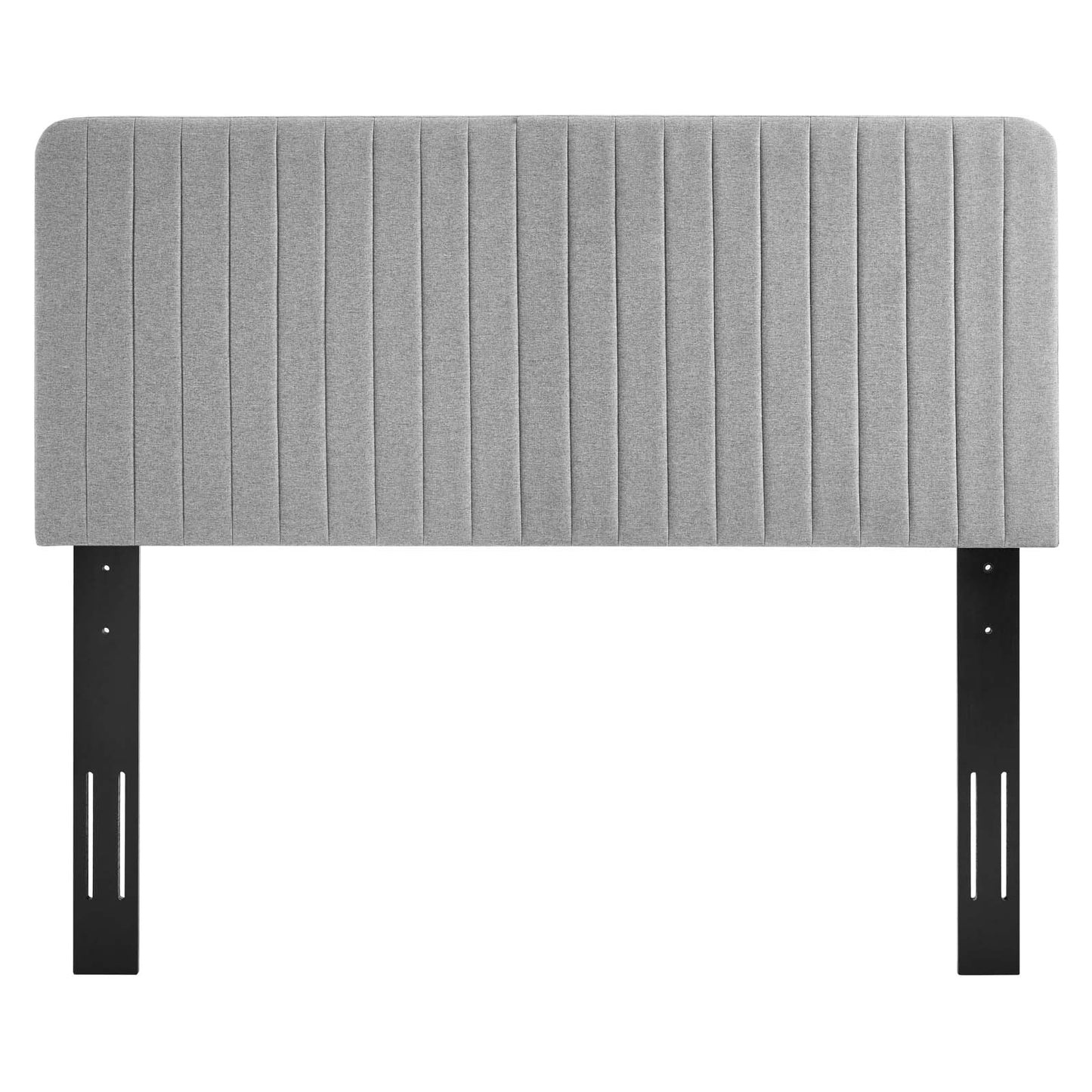 Milenna Channel Tufted Upholstered Fabric Full/Queen Headboard Light Gray MOD-6340-LGR