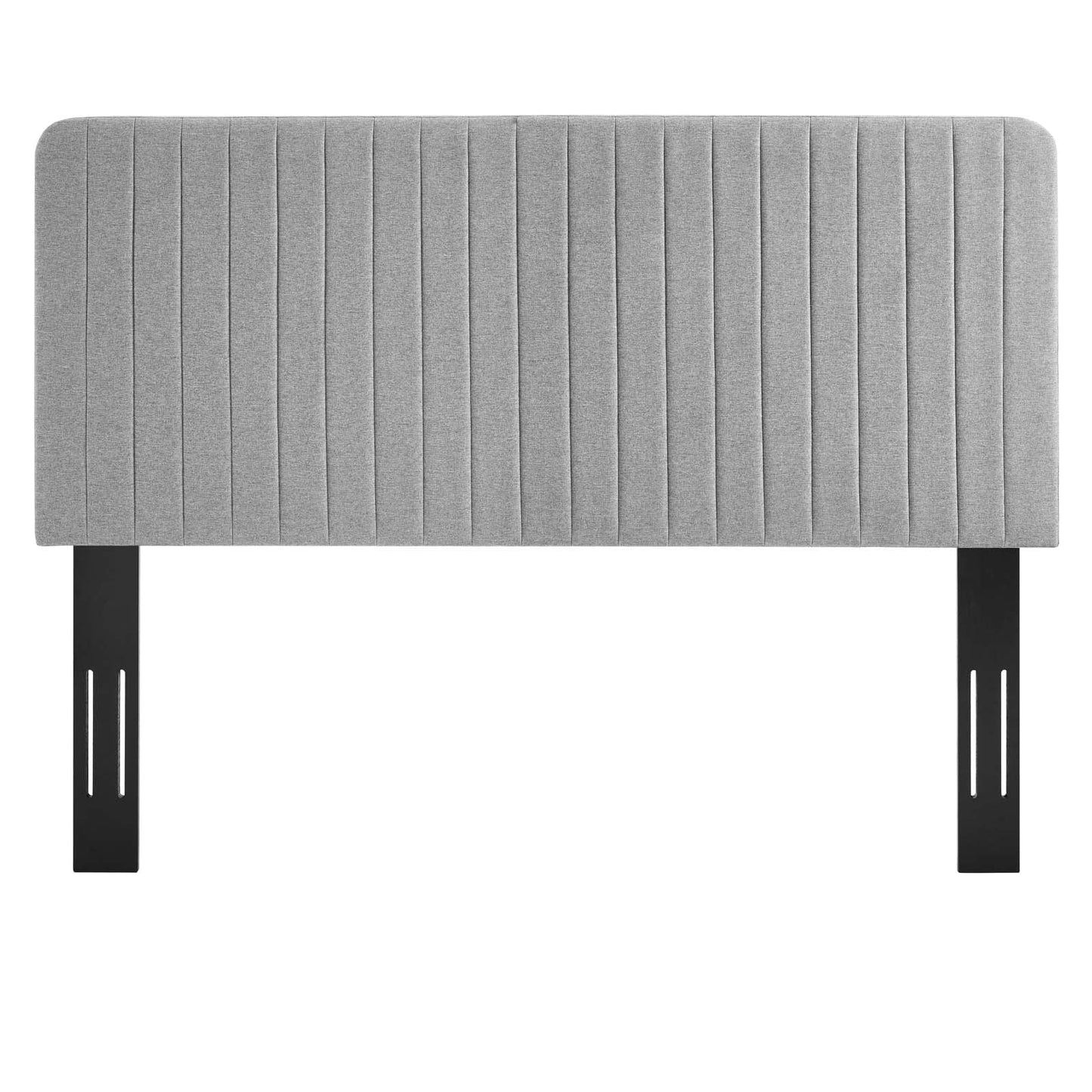 Milenna Channel Tufted Upholstered Fabric Full/Queen Headboard Light Gray MOD-6340-LGR