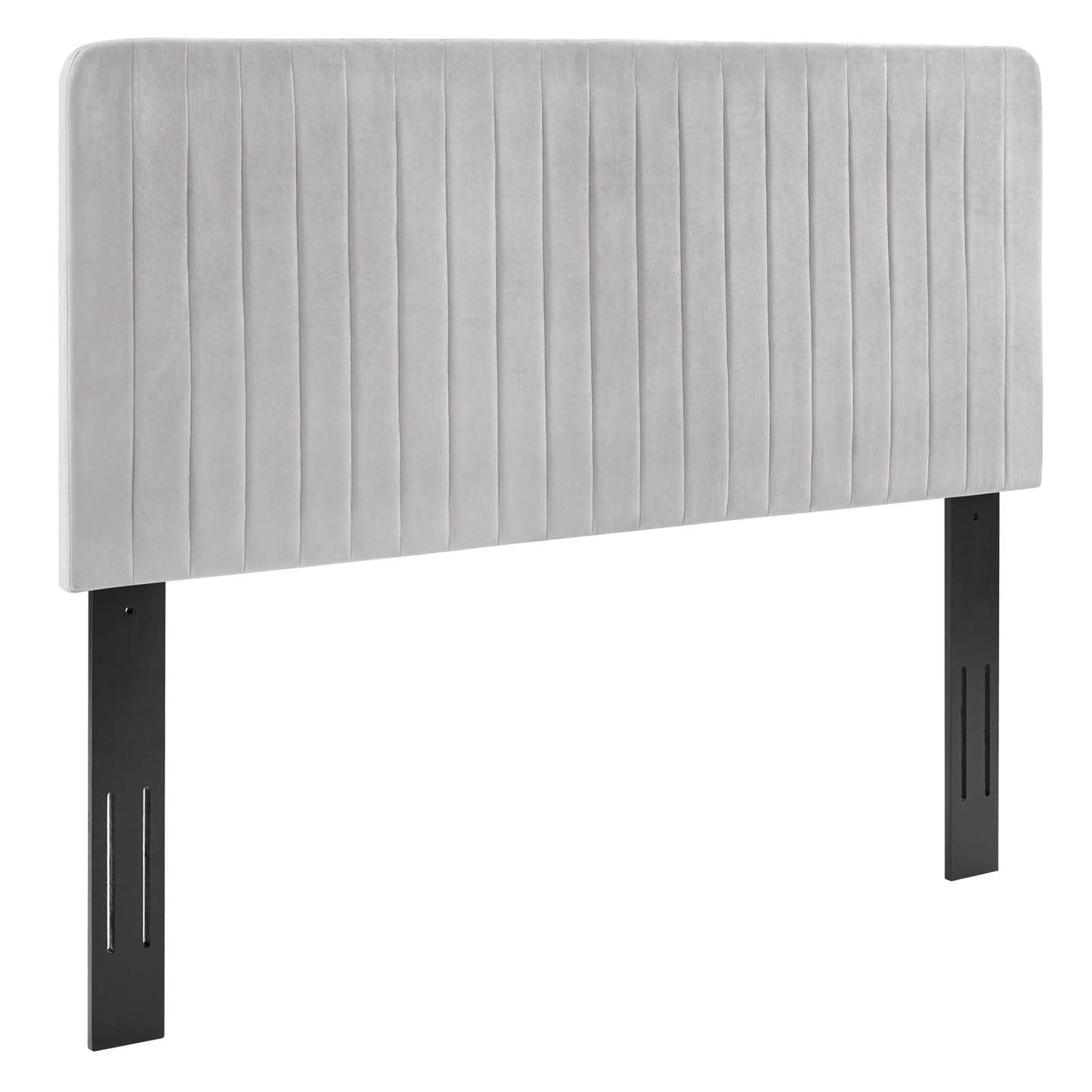 Milenna Channel Tufted Performance Velvet King/California King Headboard Light Gray MOD-6341-LGR