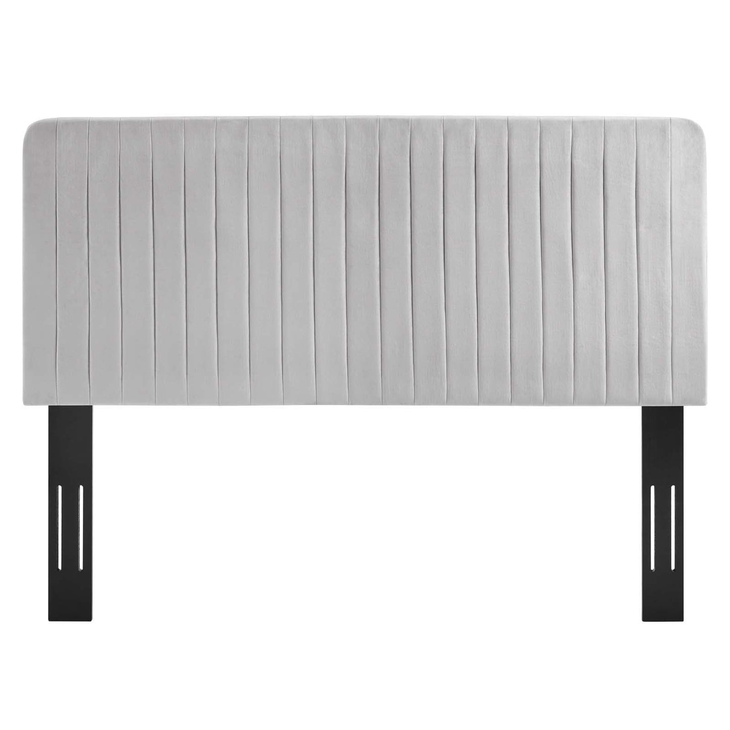 Milenna Channel Tufted Performance Velvet King/California King Headboard Light Gray MOD-6341-LGR