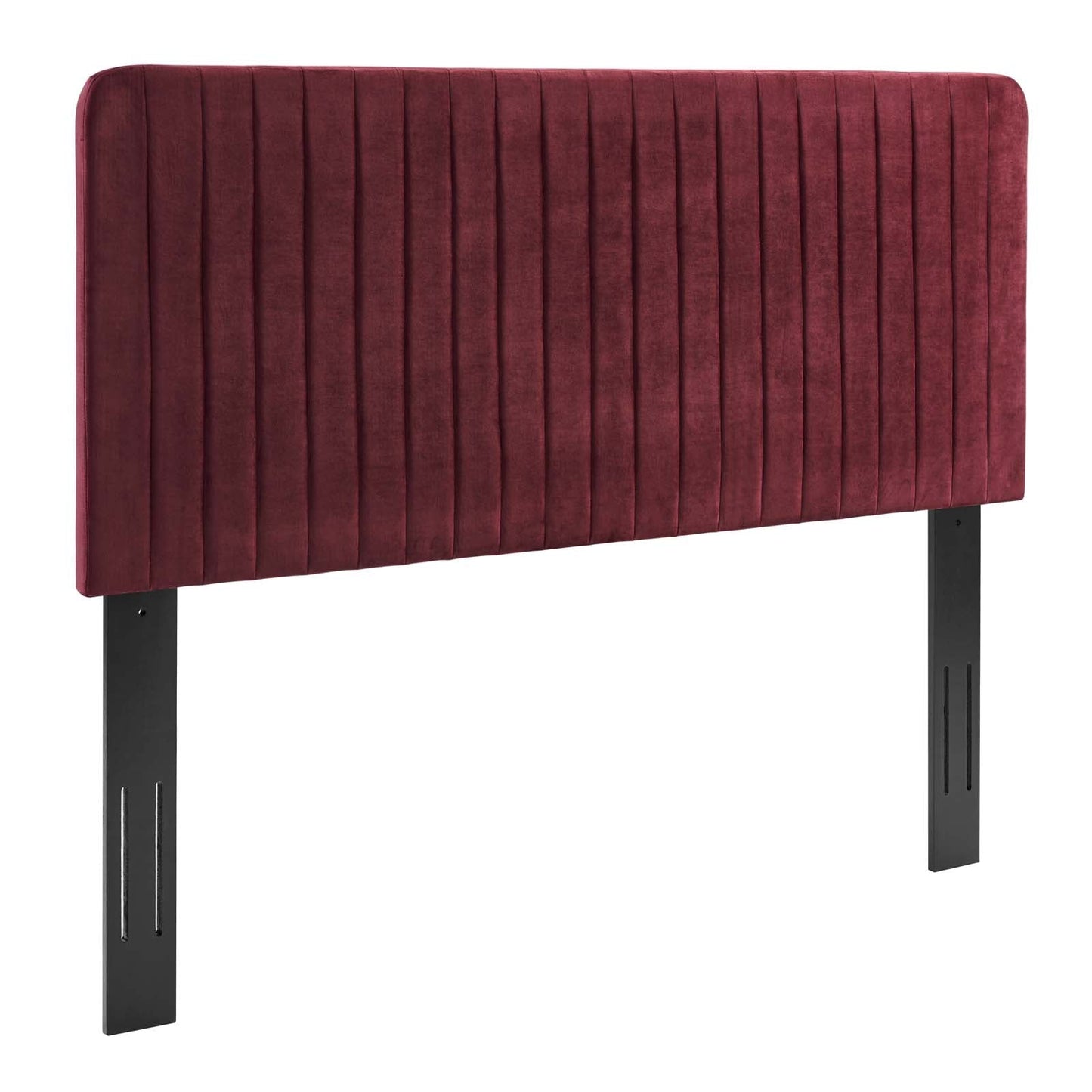 Milenna Channel Tufted Performance Velvet King/California King Headboard Maroon MOD-6341-MAR