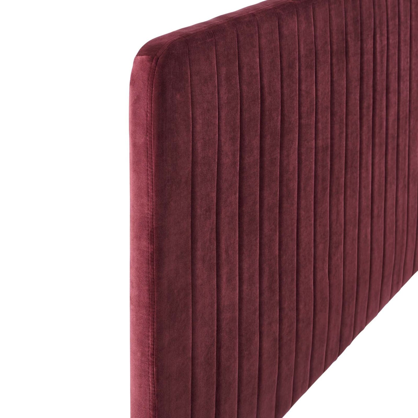 Milenna Channel Tufted Performance Velvet King/California King Headboard Maroon MOD-6341-MAR