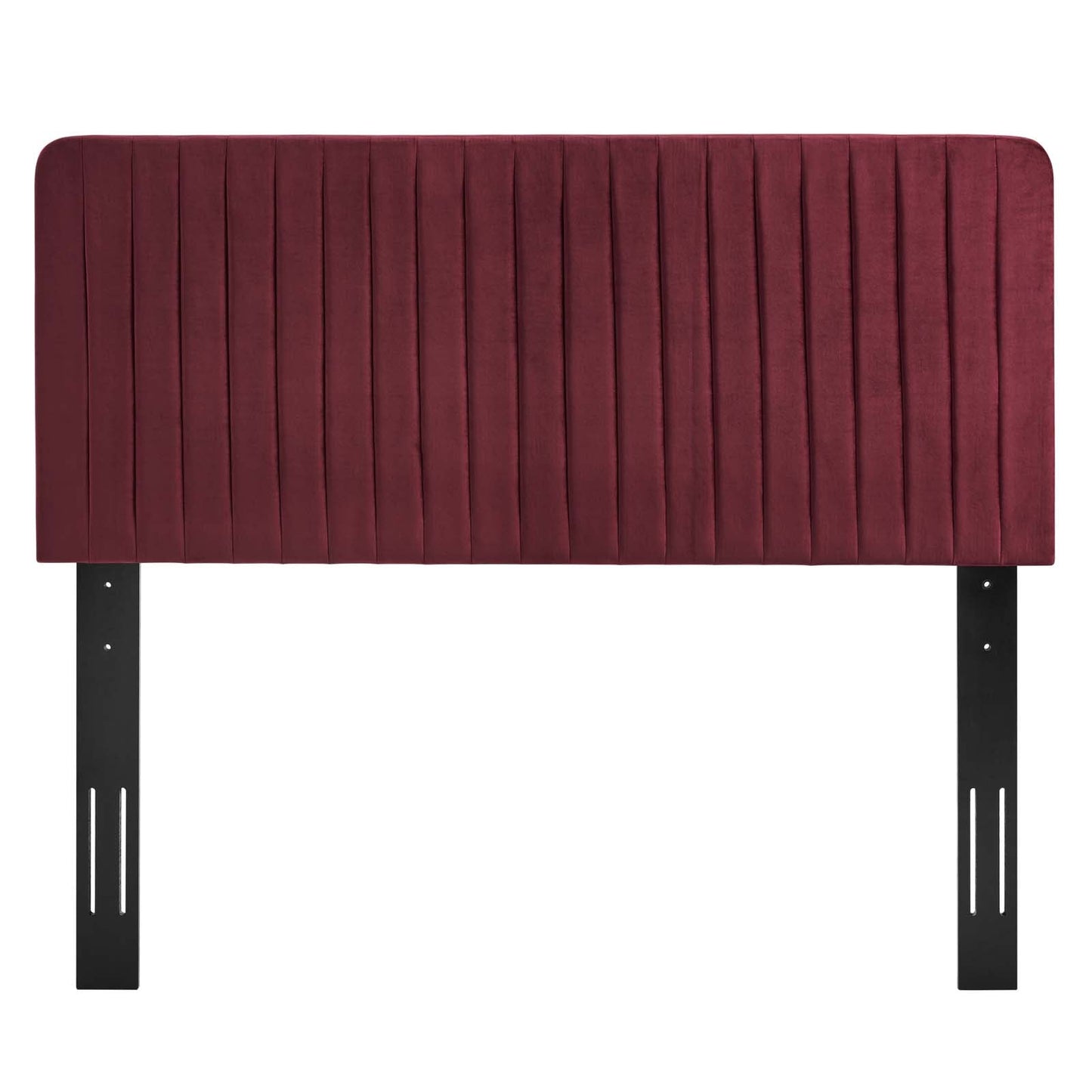 Milenna Channel Tufted Performance Velvet King/California King Headboard Maroon MOD-6341-MAR