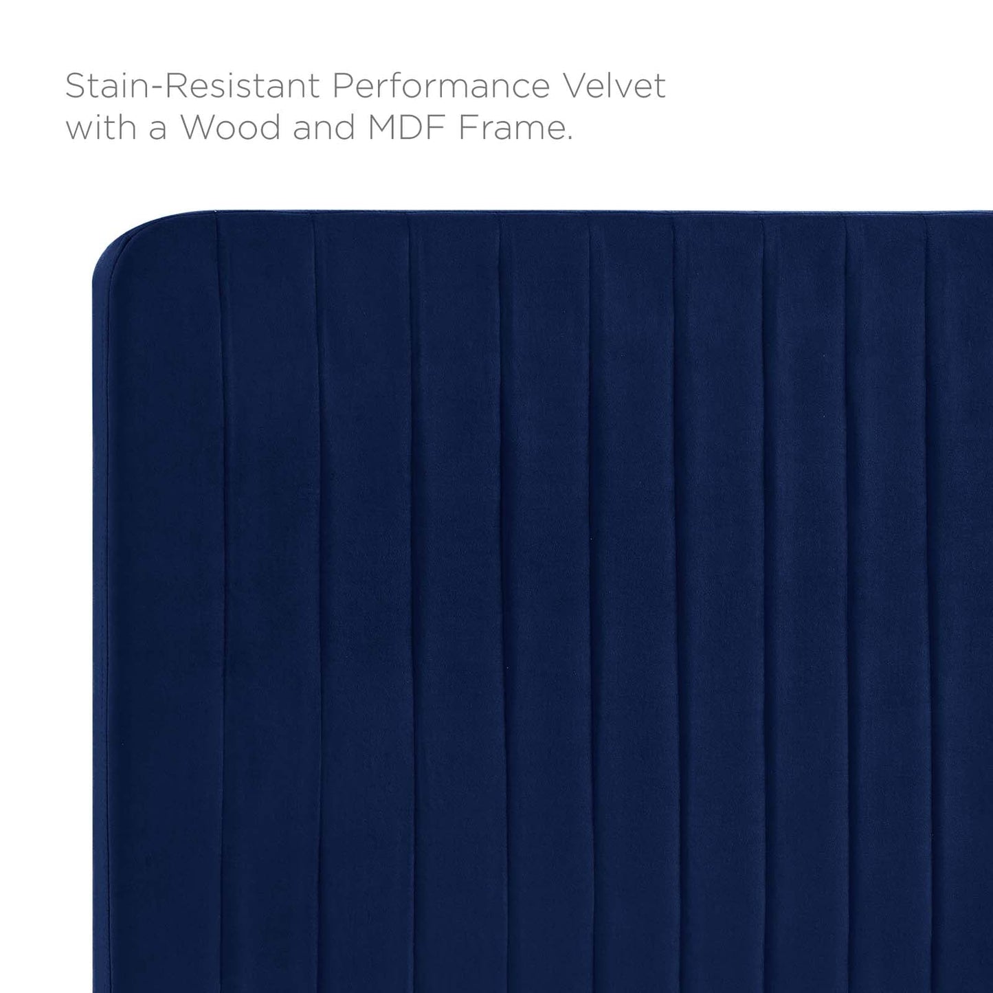 Milenna Channel Tufted Performance Velvet King/California King Headboard Navy MOD-6341-NAV