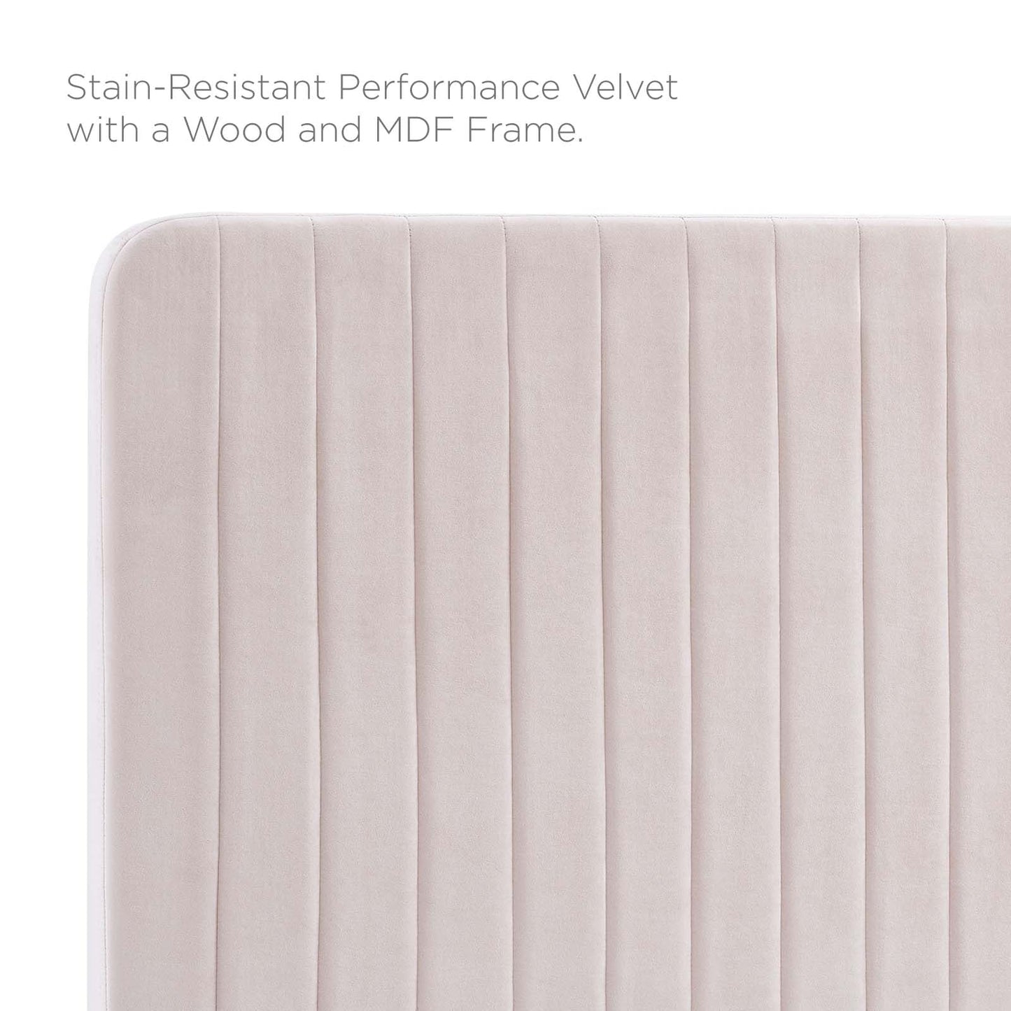 Milenna Channel Tufted Performance Velvet King/California King Headboard Pink MOD-6341-PNK