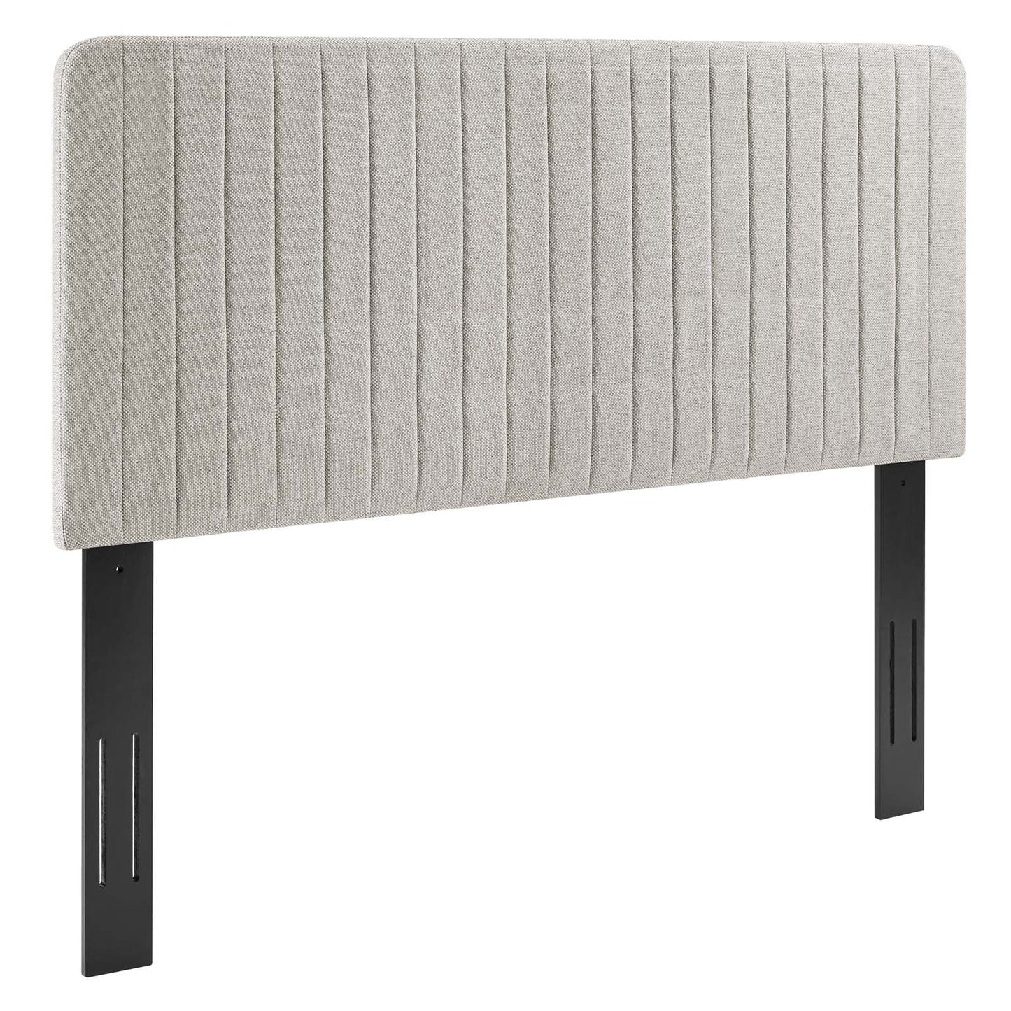 Milenna Channel Tufted Upholstered Fabric King/California King Headboard Oatmeal MOD-6342-OAT