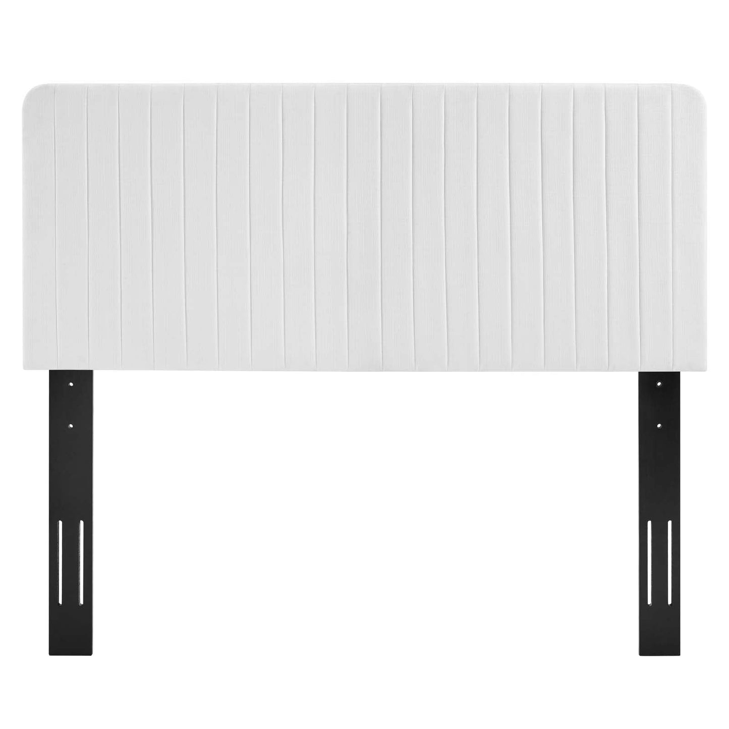 Milenna Channel Tufted Upholstered Fabric King/California King Headboard White MOD-6342-WHI