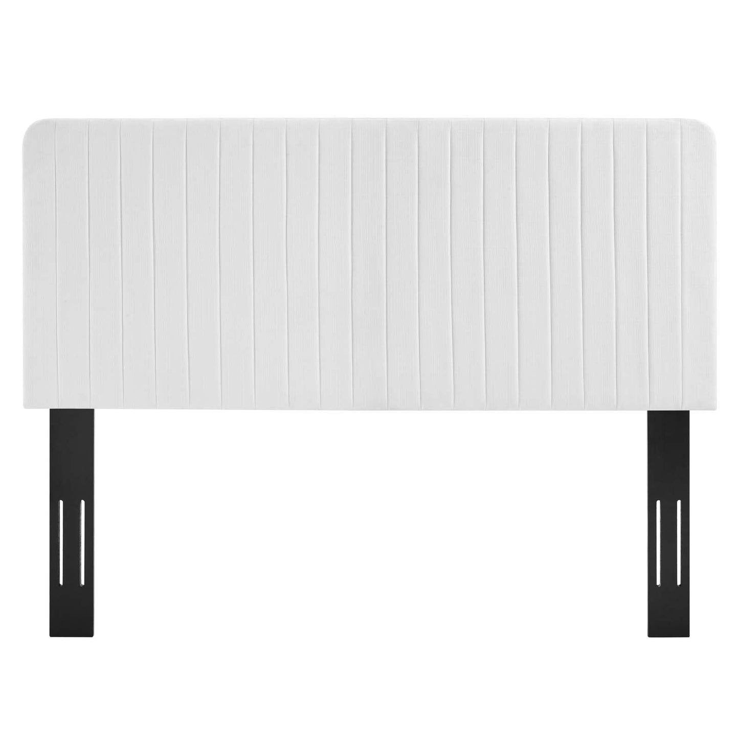 Milenna Channel Tufted Upholstered Fabric King/California King Headboard White MOD-6342-WHI