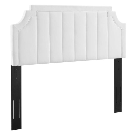 Alyona Channel Tufted Performance Velvet Full/Queen Headboard White MOD-6347-WHI