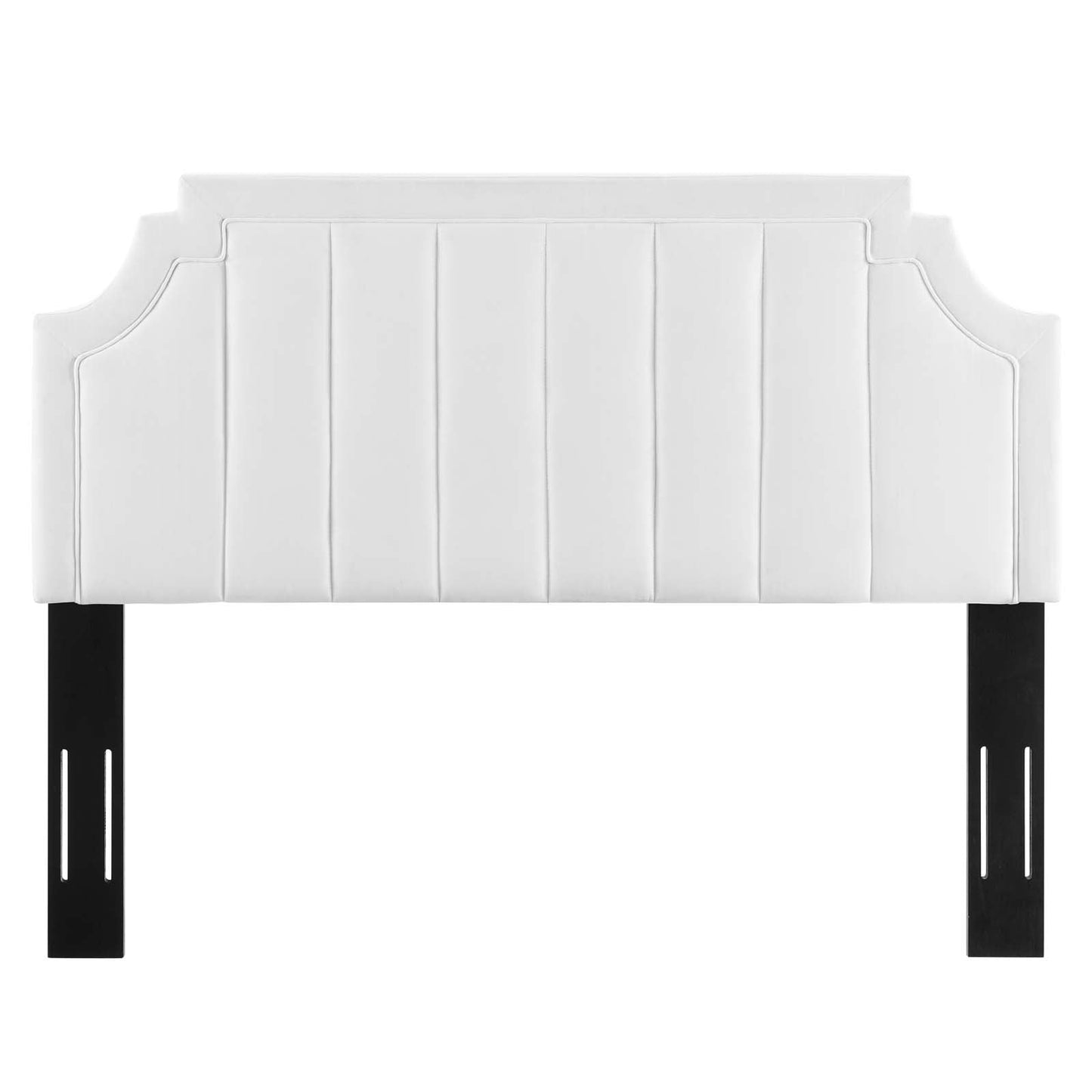 Alyona Channel Tufted Performance Velvet Full/Queen Headboard White MOD-6347-WHI